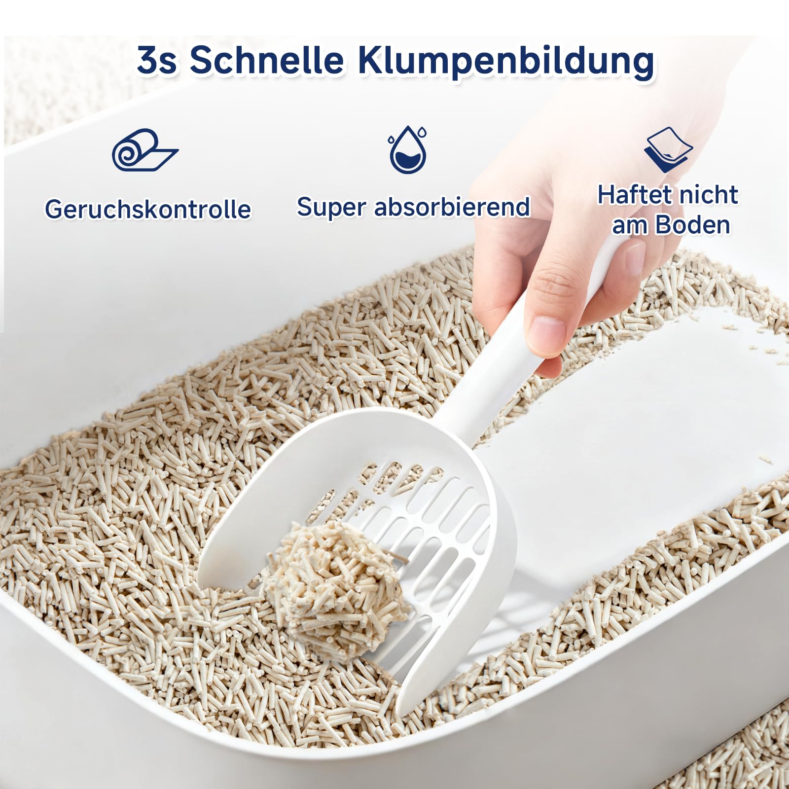 Tofu Katzenstreu 18,4 kg, 100% pflanzliche Klumpstreu | Erbsenfaser & Maisstärke, Staubarm, spülbar, Geruchsbindung bis 72 h, 4x4,6 kg, ohne Duftstoffefür Kitten & sensible Katzen