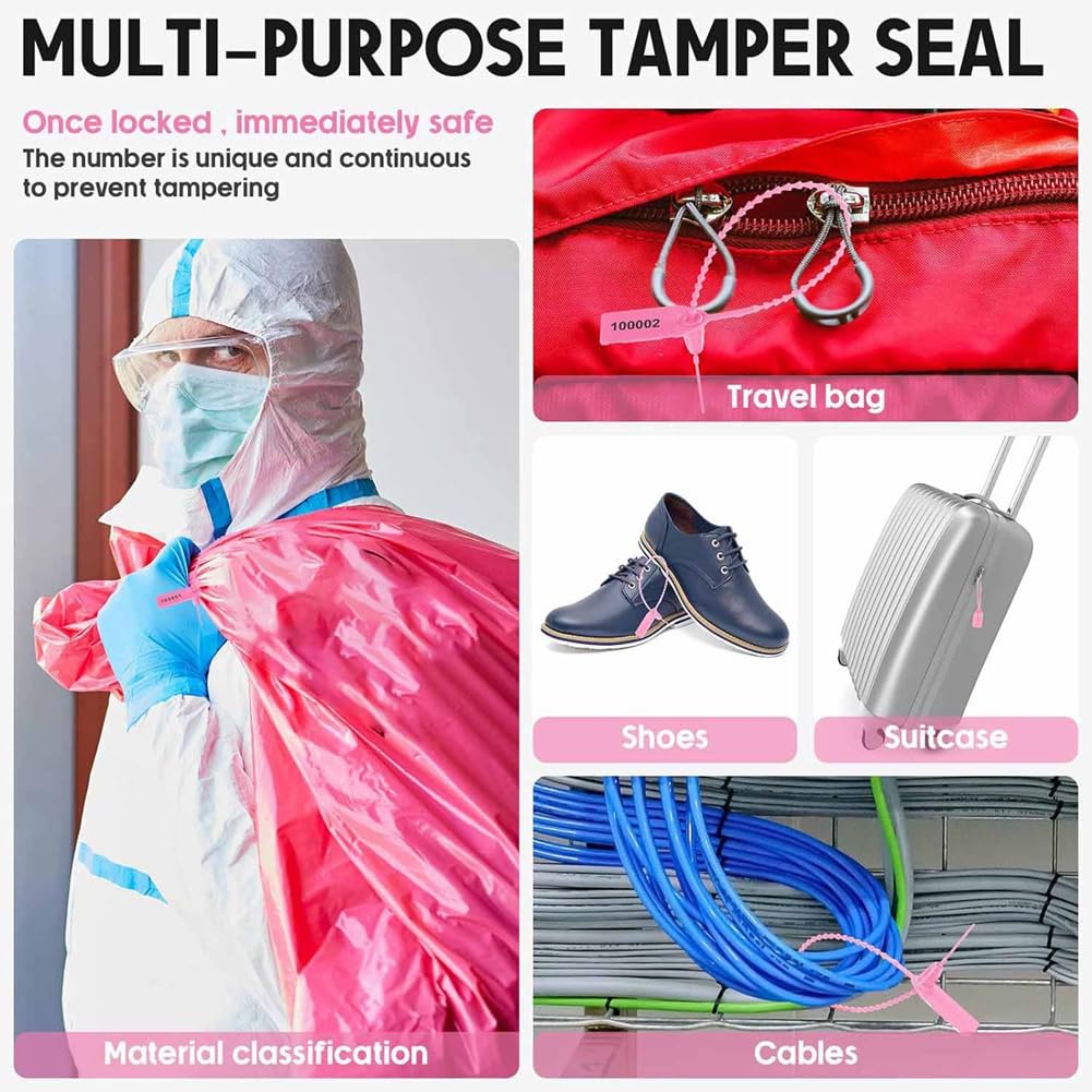 Lot de 1000 sceaux de manipulation en plastique numérotés pour extincteur, étiquettes de sécurité
