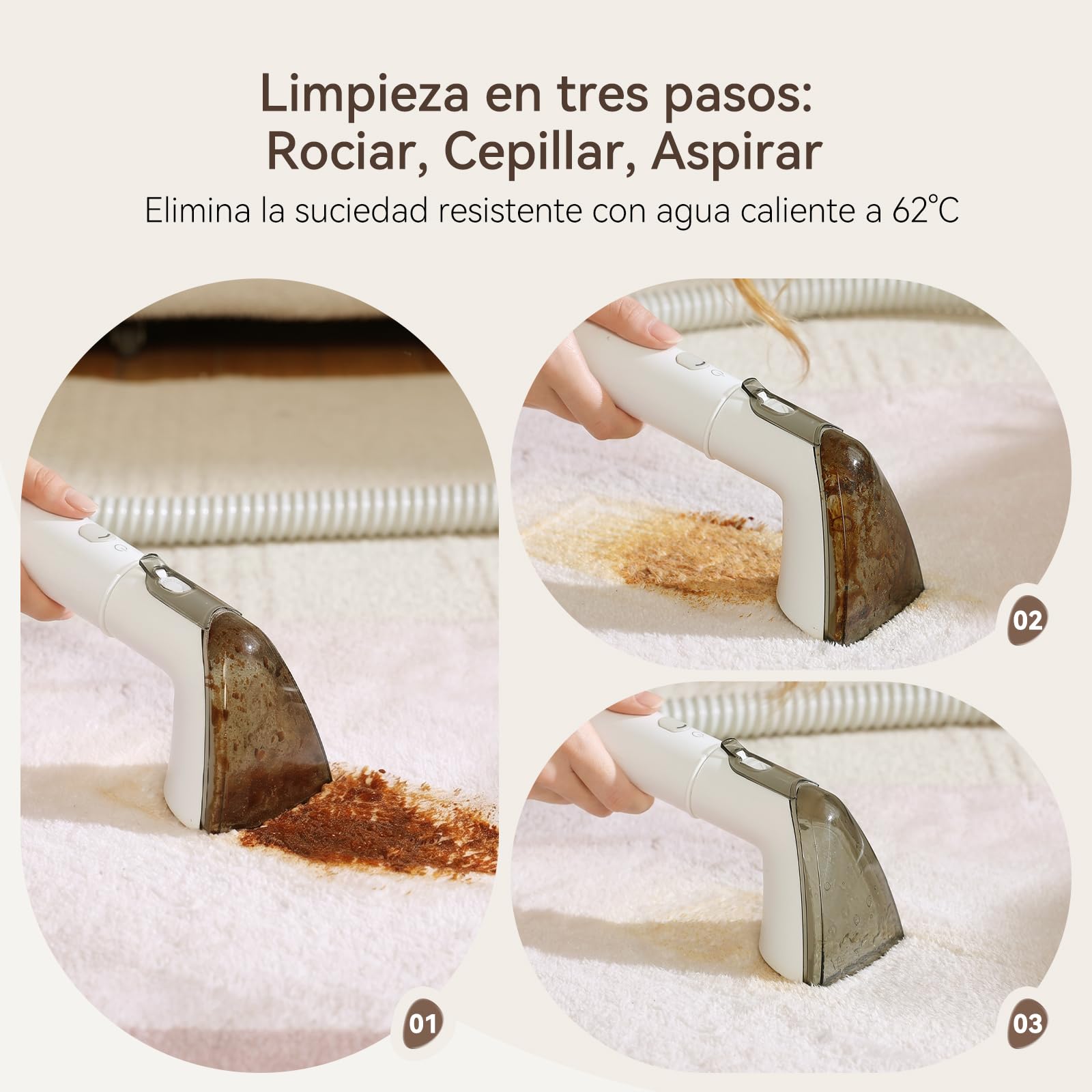 Bear SC3 Aspiradora de Agua Tapiceria Limpiador 1700W, Limpia Aspirador Tapicerias con Agua Sofa Maquina Limpiar para Moquetas Alfombras Colchones,Sofá Auto Coches