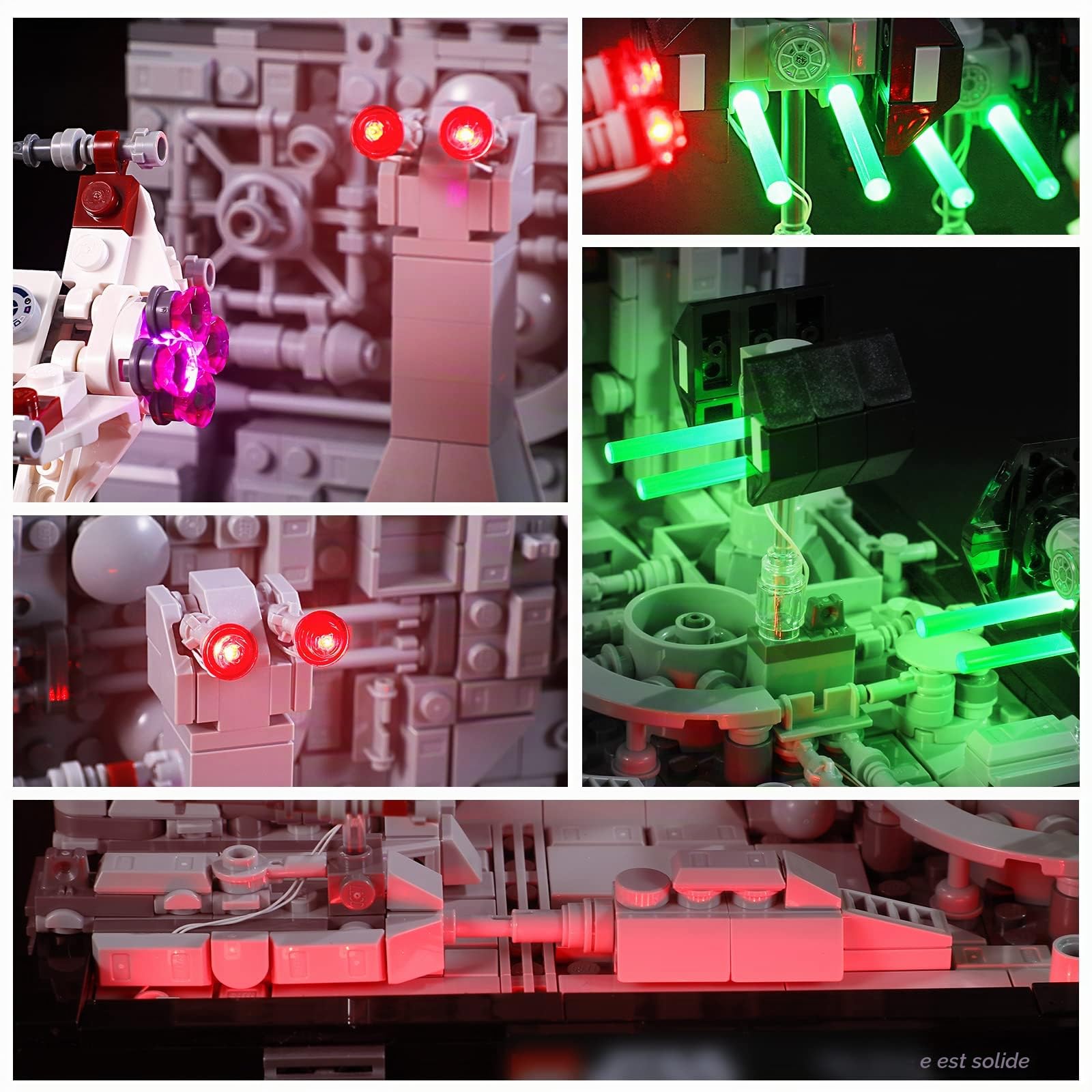 GEAMENT Jeu De Lumières Compatible avec Lego Diorama de la Poursuite dans Les Tranchées de l’Étoile de la Mort (Death Star Trench Run Diorama) - Kit D'éclairage LED pour Star Wars 75329