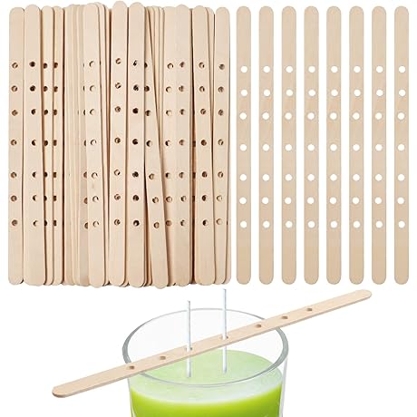 100 PCS Wooden Candle Wick Holders | Essential Wick Placer Tool for Candle Making