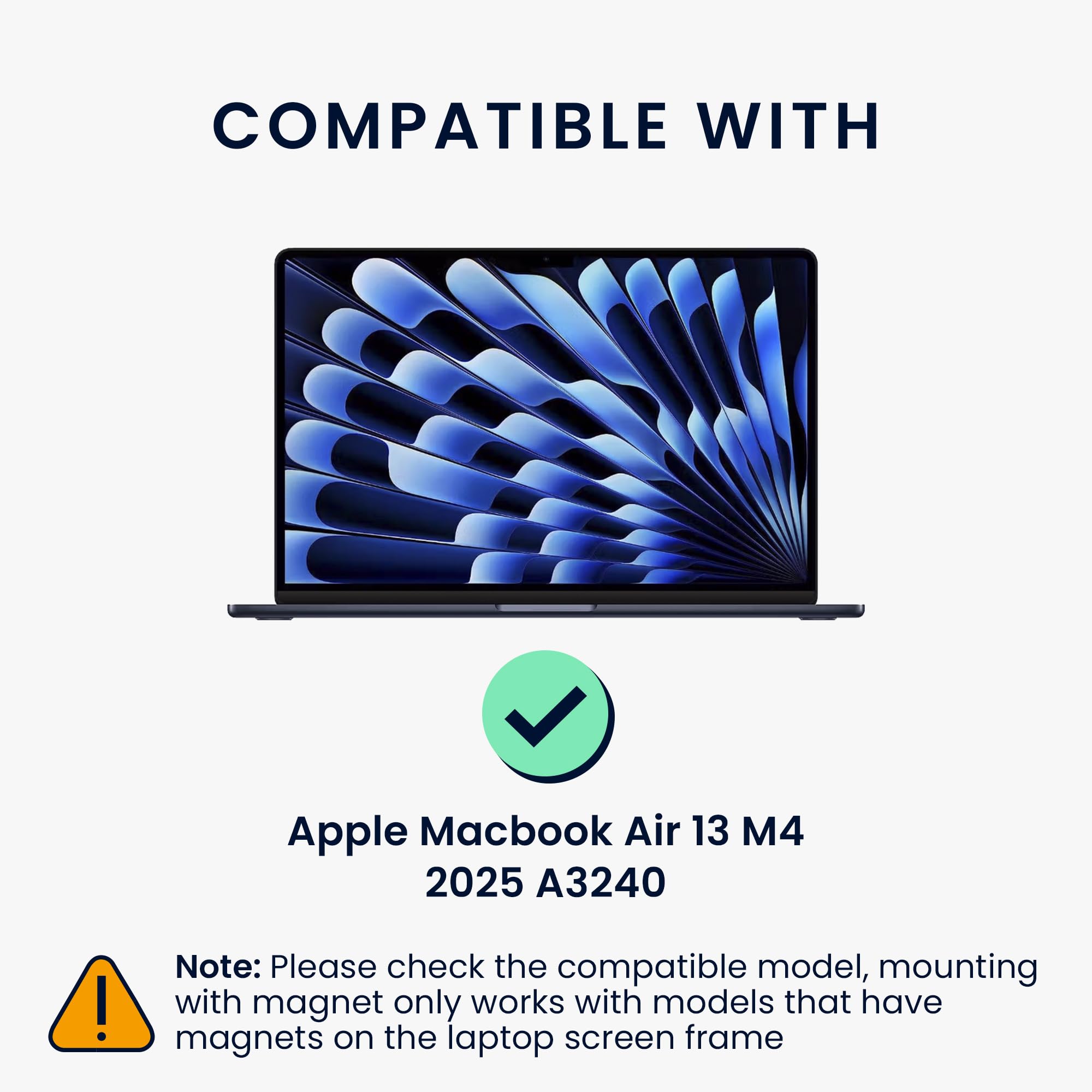 kwmobile Pellicola Privacy per Apple MacBook Air 13 M4 2025 A3240 - Privacy Screen per Laptop - Filtro Schermo Protettivo Rimovibile e da Viaggio - Filtro Anti Luce Blu Magnetico