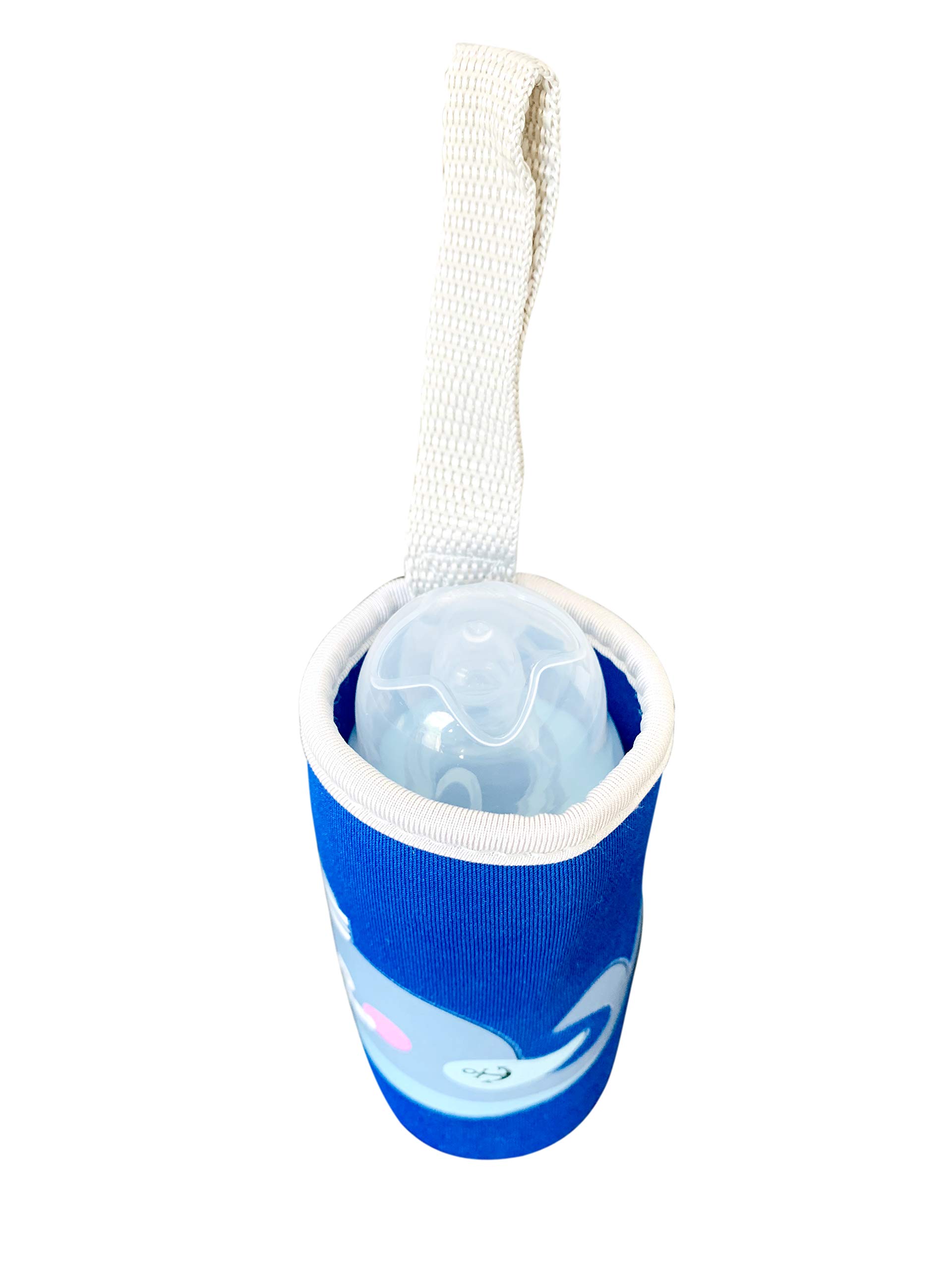THE LITTLE LOOKERS Cute Animated Patterned Soft Stretchable Baby Feeding Bottle Cover with Easy to Hold Strap for 120ml, 150ml, 240ml (Fish & Lion, Pack of 2) - Image 7 thumbnail