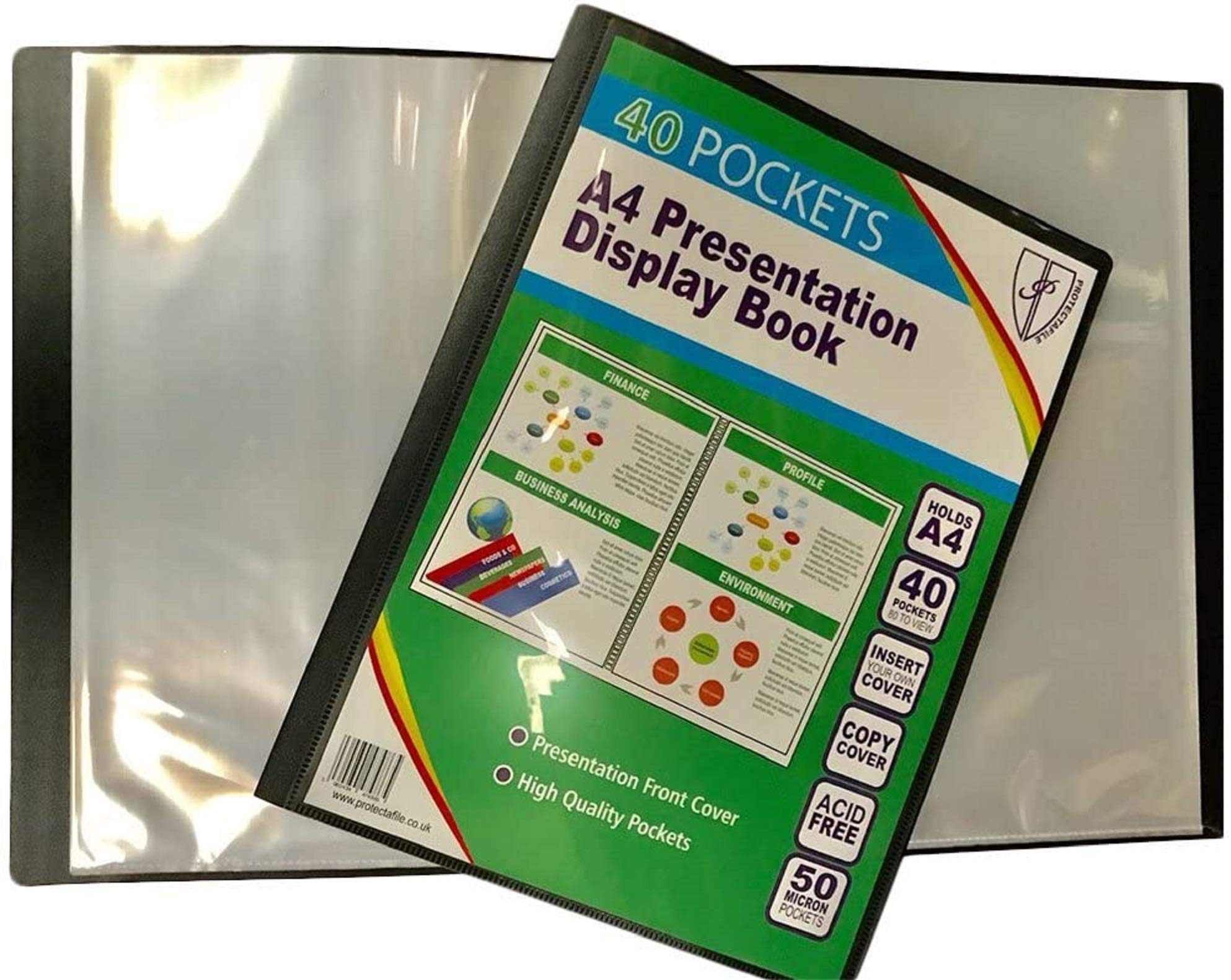 Protectafile - 30056-40 A4 Pocket Presentation Display Book - Black (15)