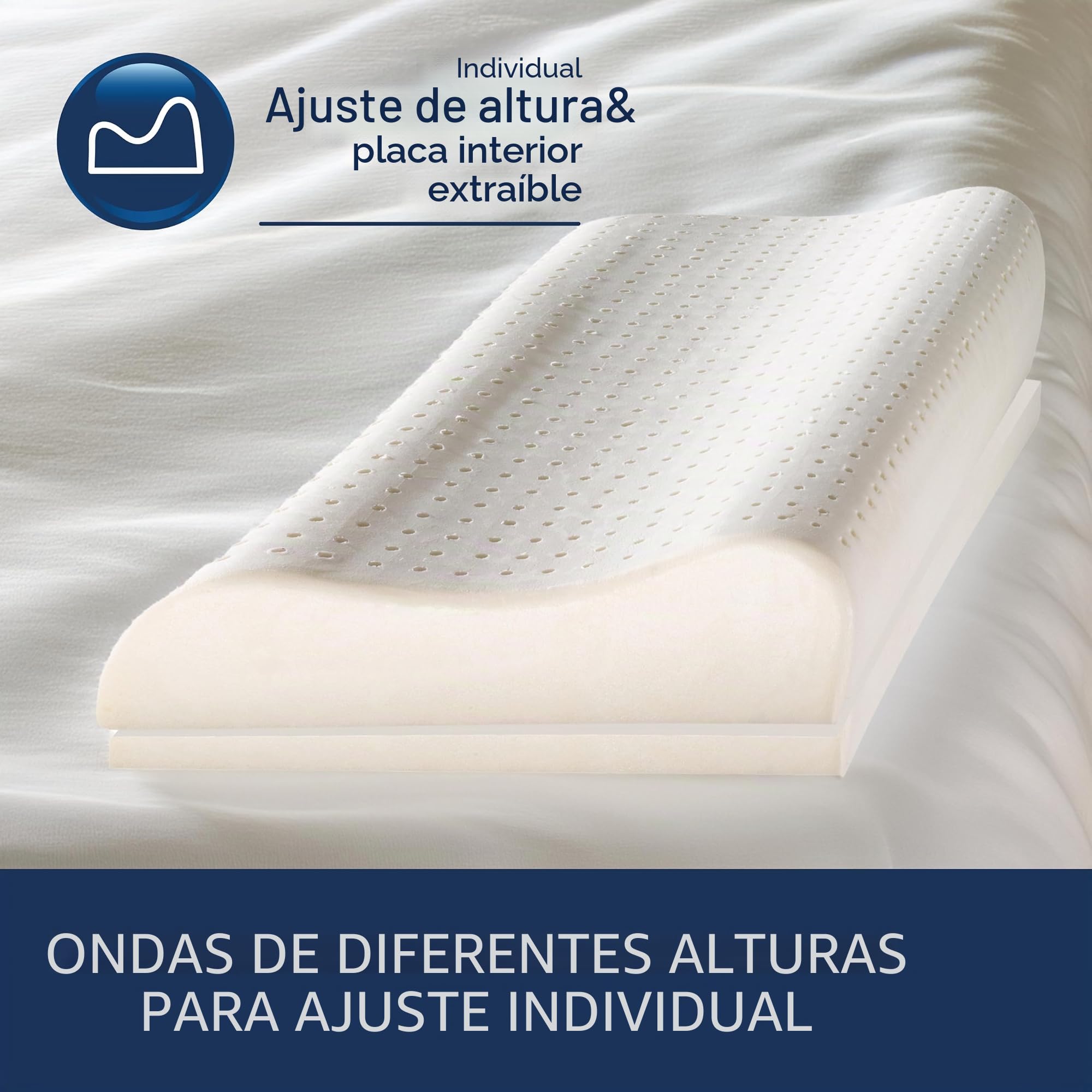 billerbeck S20 - Almohada Cervical de látex, 40 x 80 cm
