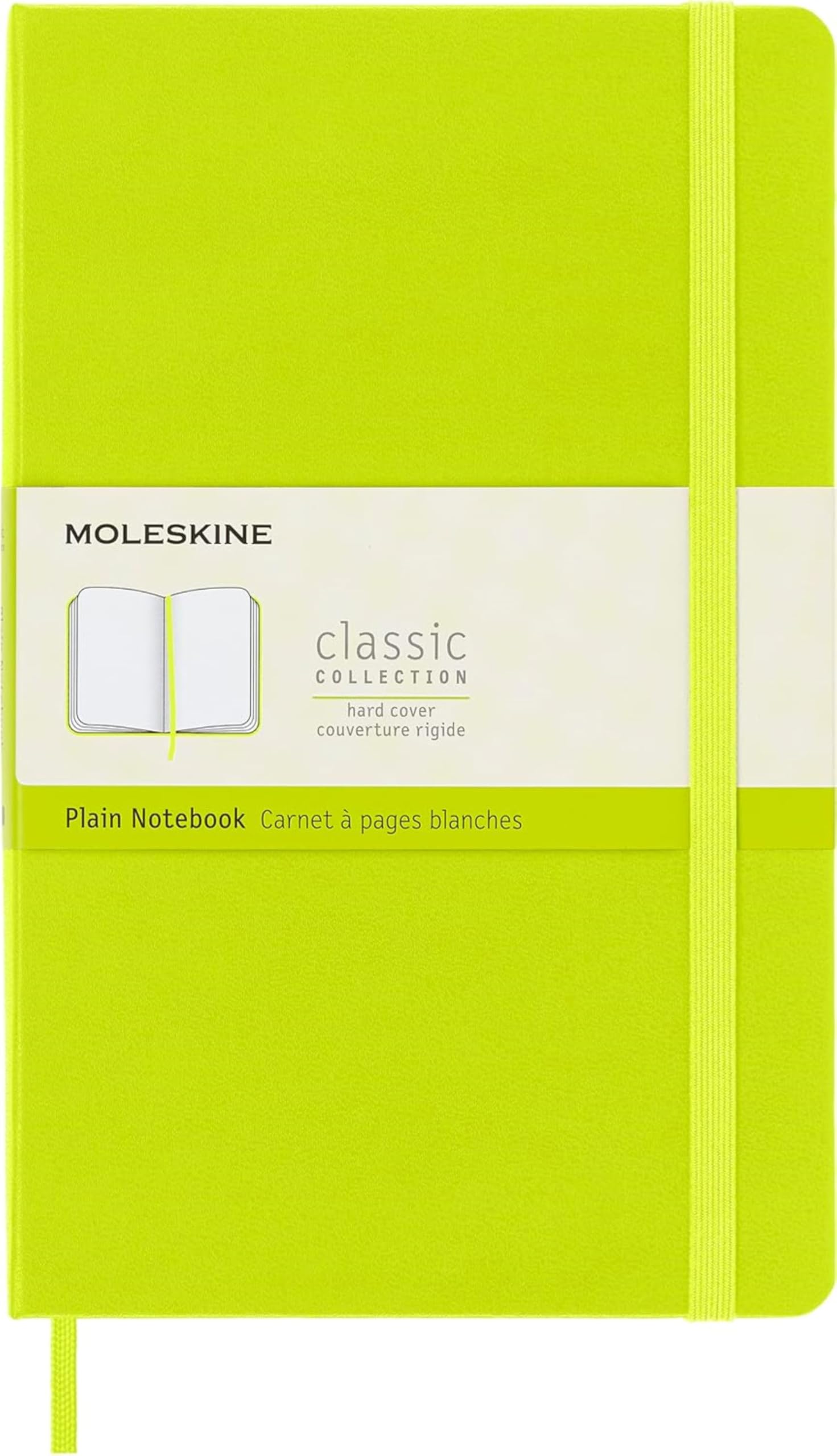 Moleskine Classic Collection Large Hard Cover Notebook - Lemon Green - Plain