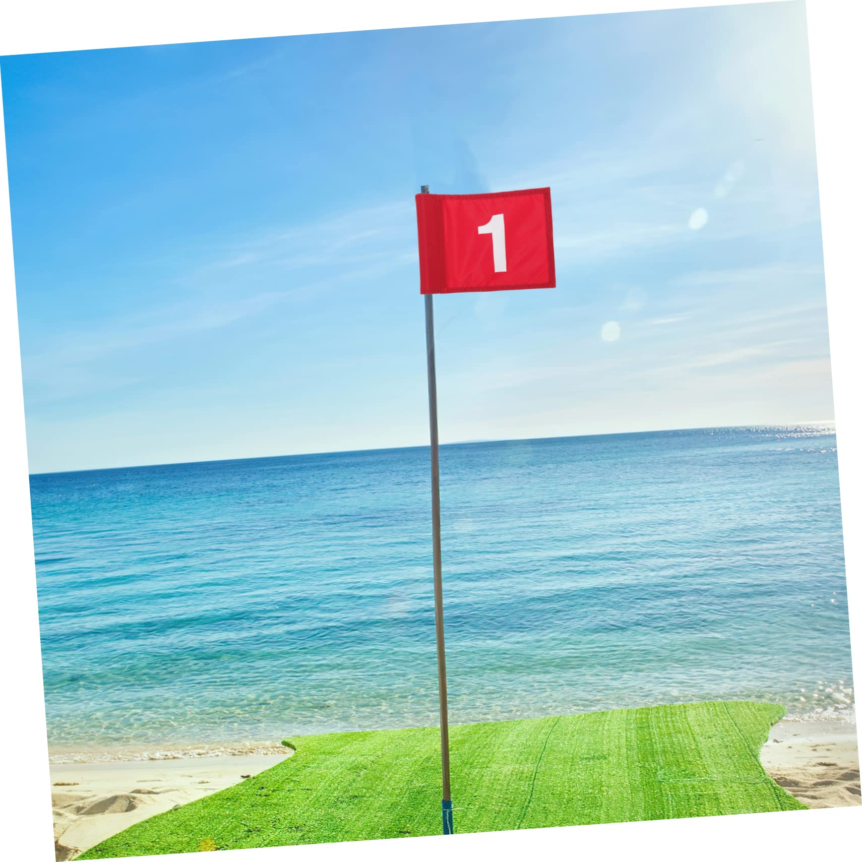 Drapeau De Golf Numéroté Rouge 1 D'entraînement En Tissu Solide Léger Portable Pour Practice Et Putting
