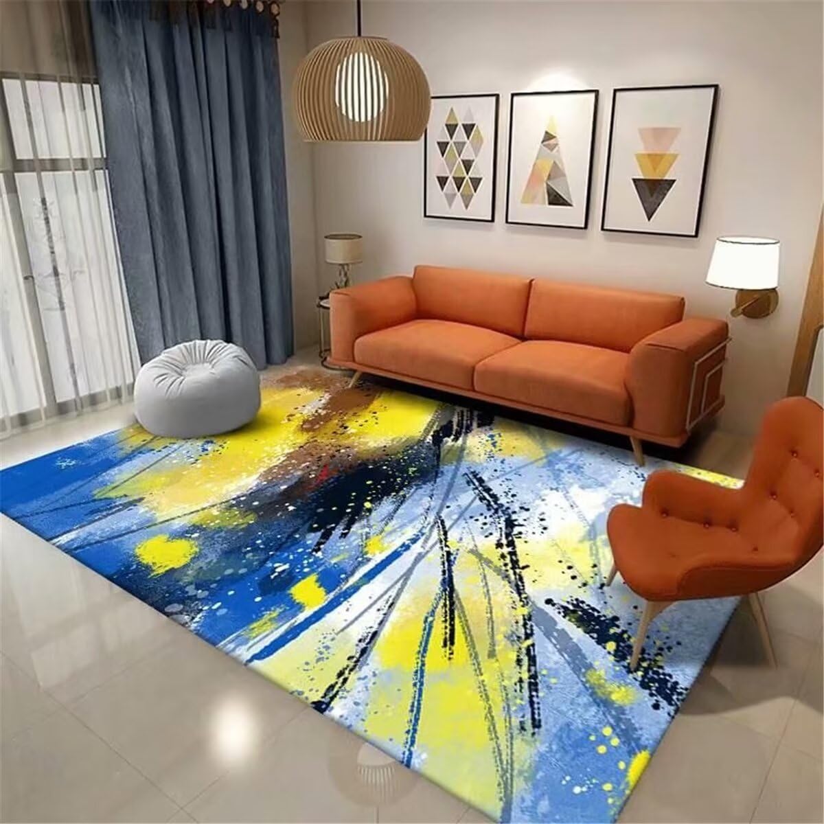 Tapis lavable 60x120cm idéal contre les taches au salon et en extérieur