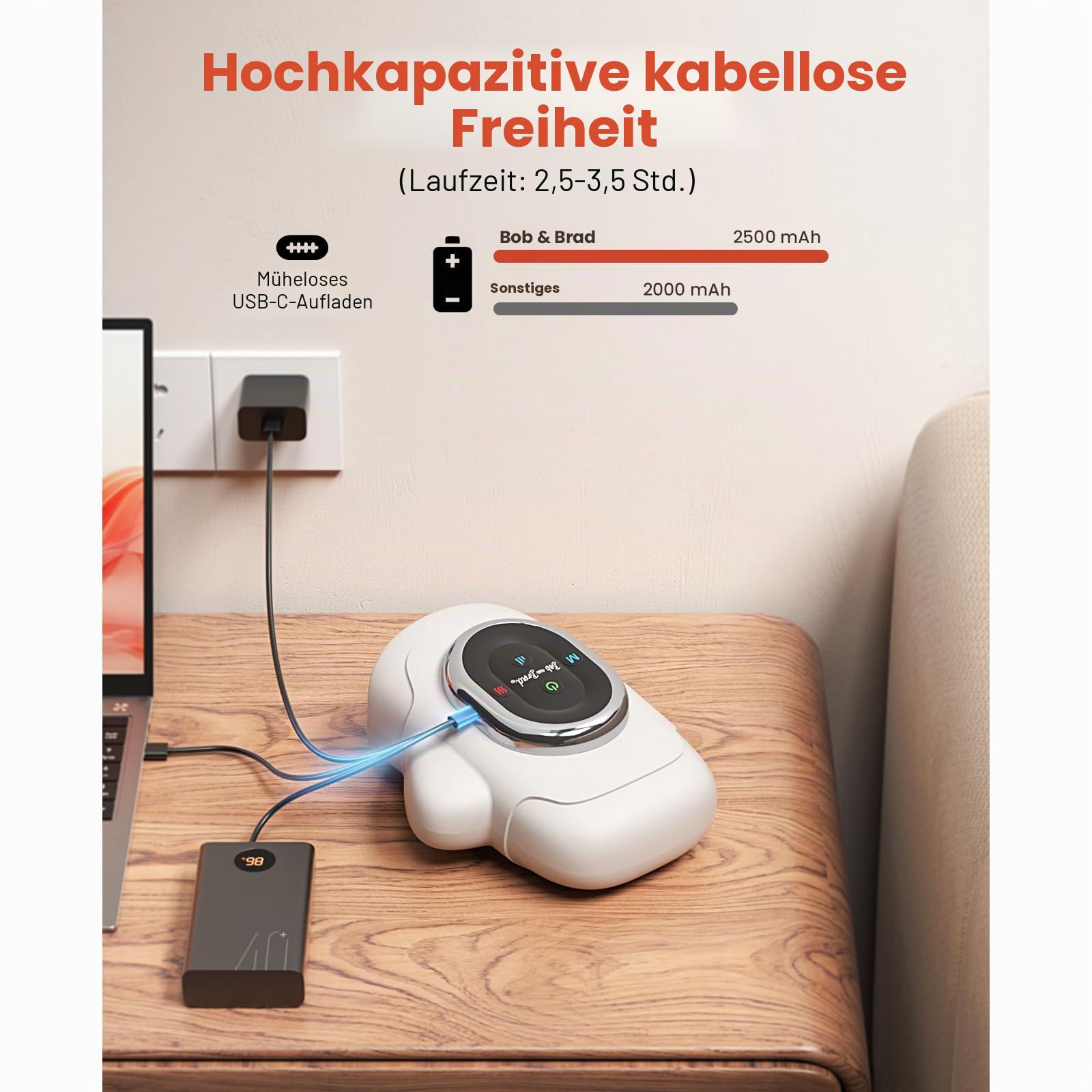 BOB AND BRAD Handmassagegerät mit Wärme & Kompression, HandSpa Pro Elektrischer Handmassager bei Arthritis/Karpaltunnel, Schmerzlinderung & Entspannung - für Zuhause/Büro, Geschenk für Damen & Herren