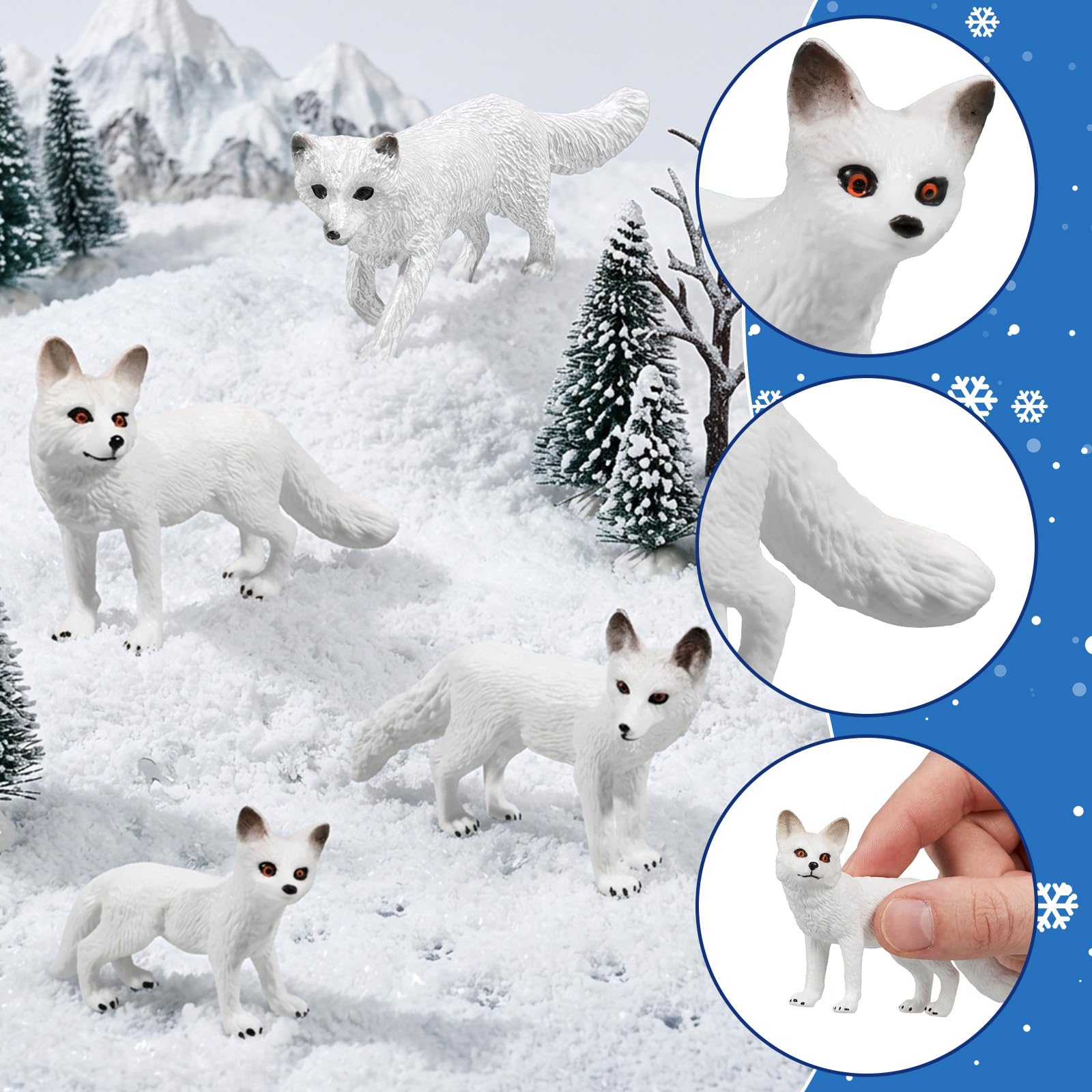 Amazon.com: Bbiamsleep 4 Pieces White Fox Animal Figurines Mini