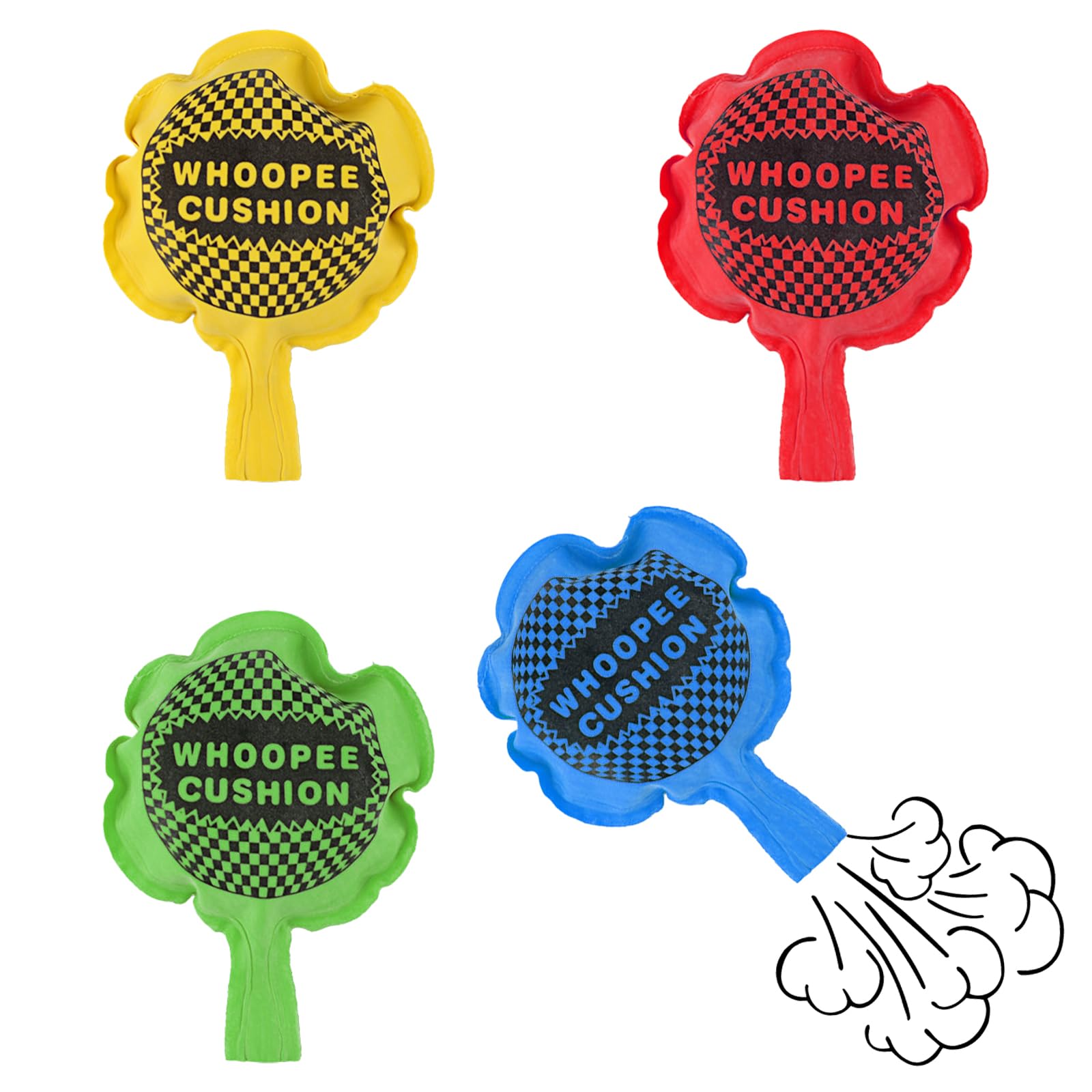 Henyall 4 Pcs Whoopee Cushion-Colour Sent at Random,Fart Cushion,Makes Fart Noise Trick Joke Toys,Party、Office Prank Kit