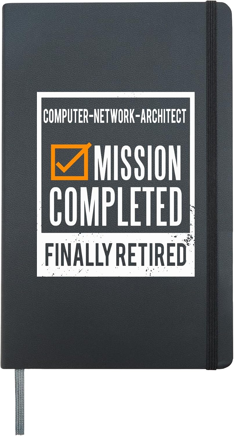 Retirement gift idea Retired Computer-Network-Architect Hardcover Journal, Black
