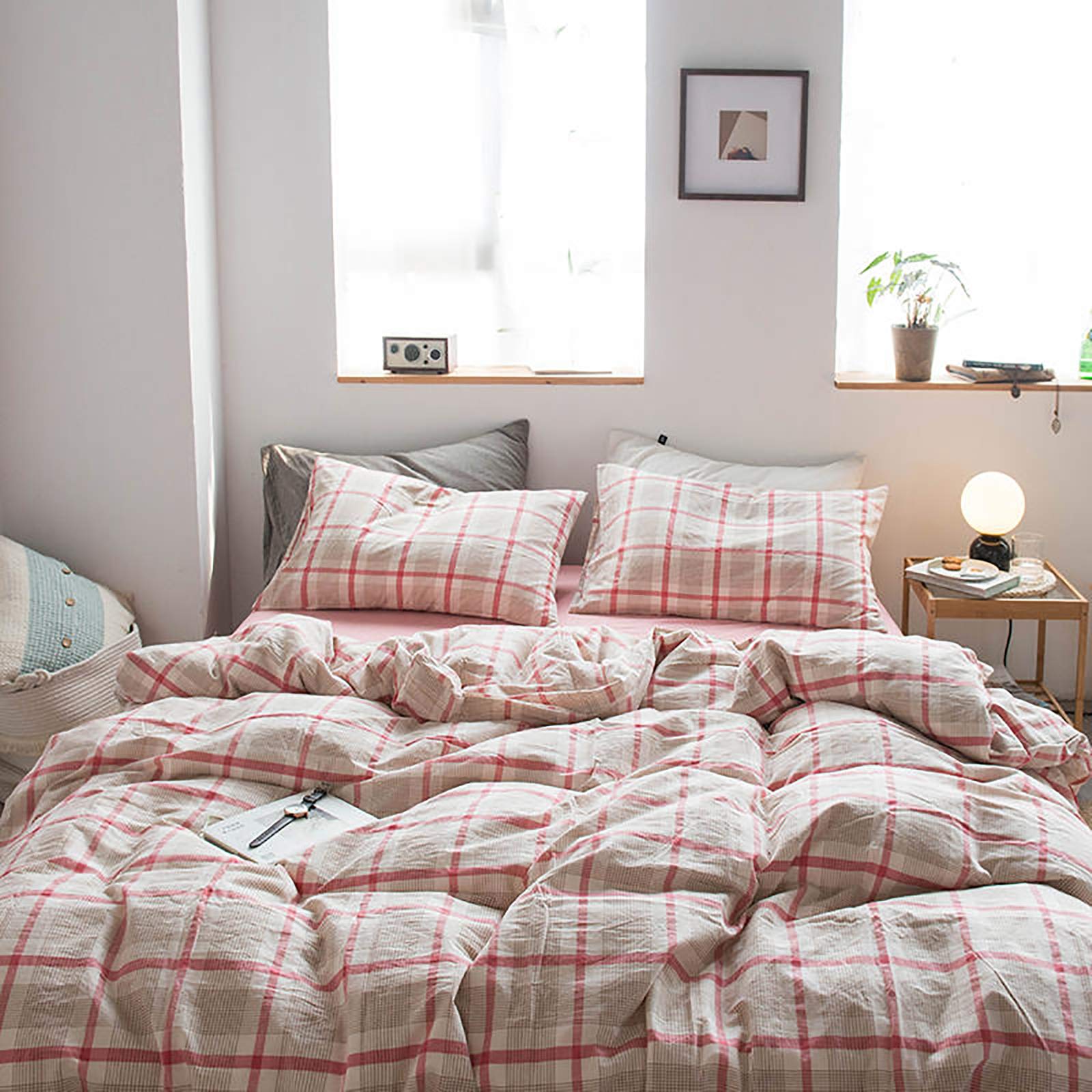 Couverture de couette 220x240 cm en coton plaid avec fermeture éclair