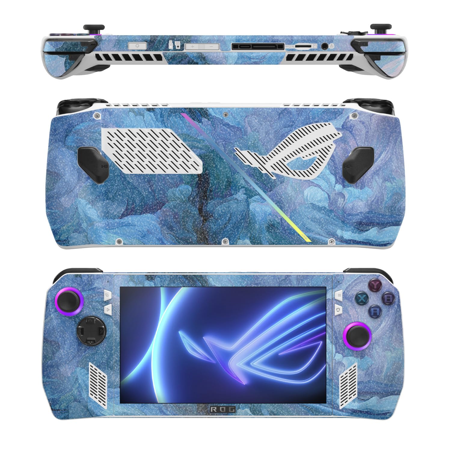 MightySkins Glossy Glitter Skin Compatible with Asus ROG Ally - Typhoon | Protective, Durable High-Gloss Glitter Finish | Easy to Apply, Remove, and Change Styles