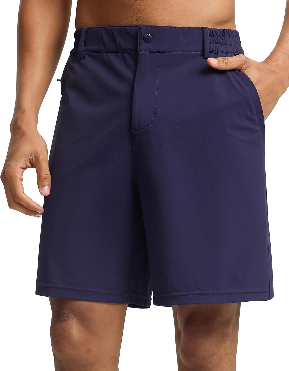 BRXL Men's Casual Shorts 9" with 3 Zip Pockets Lightweight Breathable Chino Golf Shorts for Men Stretch Quick Dry Work Travel
