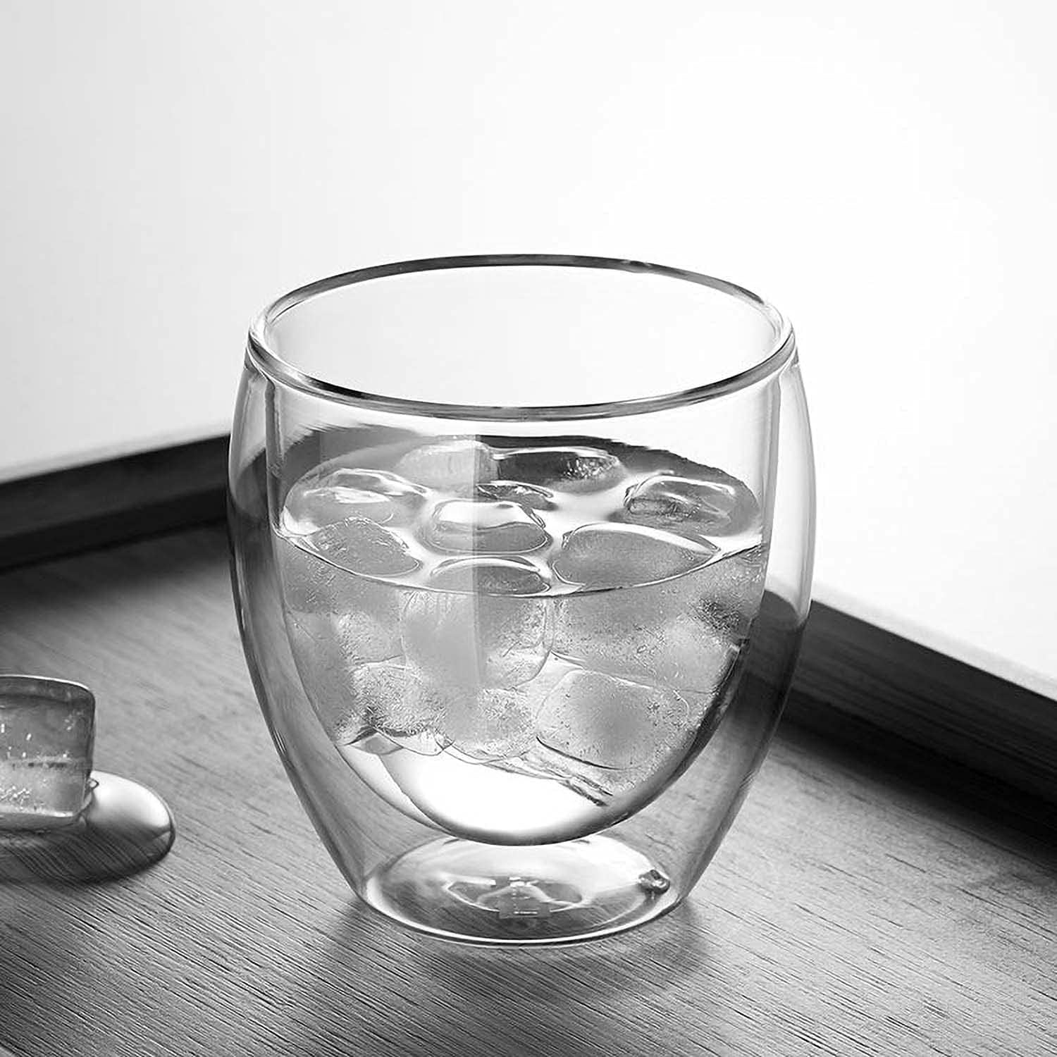 5.5oz Glass Coffee Mugs Set of 2, Double Walled Espresso Cups for Latte Cappuccino Cocoa Milk Cafe Juice, Clear Glass Tea Cup Set Glassware Gift for Christmas Birthday - Image 3