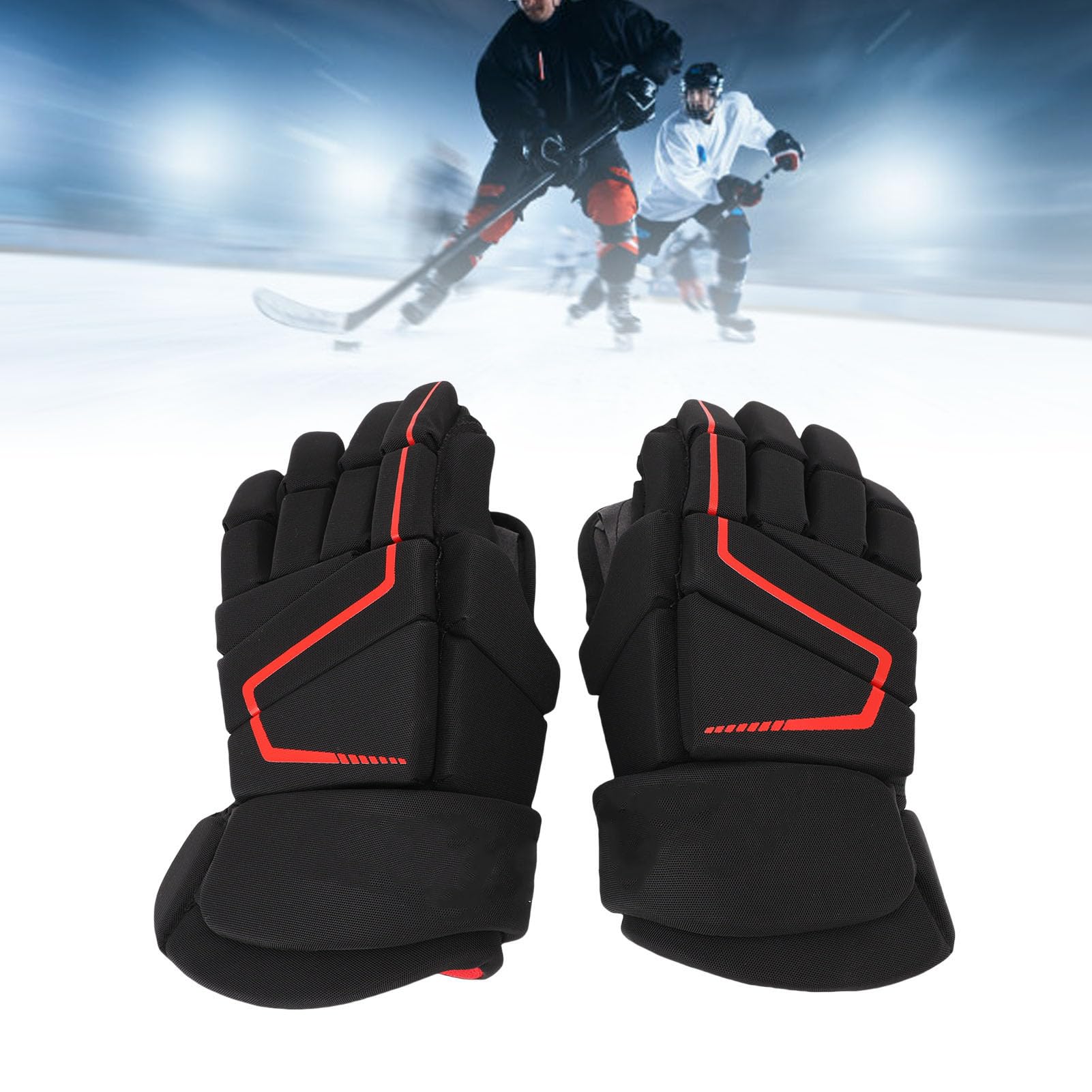 Guanti da Hockey su Ghiaccio, Guanti da Hockey su Pista Traspiranti Protettivi in ​​Schiuma di Nylon Eva per Giocatori Giovanili
