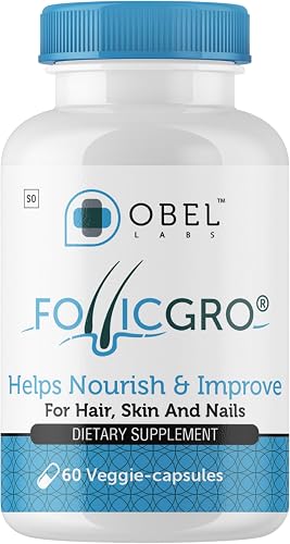 obel Follicgro Hair, Skin and Nails Supplement | Herbal Extracts | Vitamins | Biotin | MSM | Saw Palmetto | Nettle | 60 Capsules
