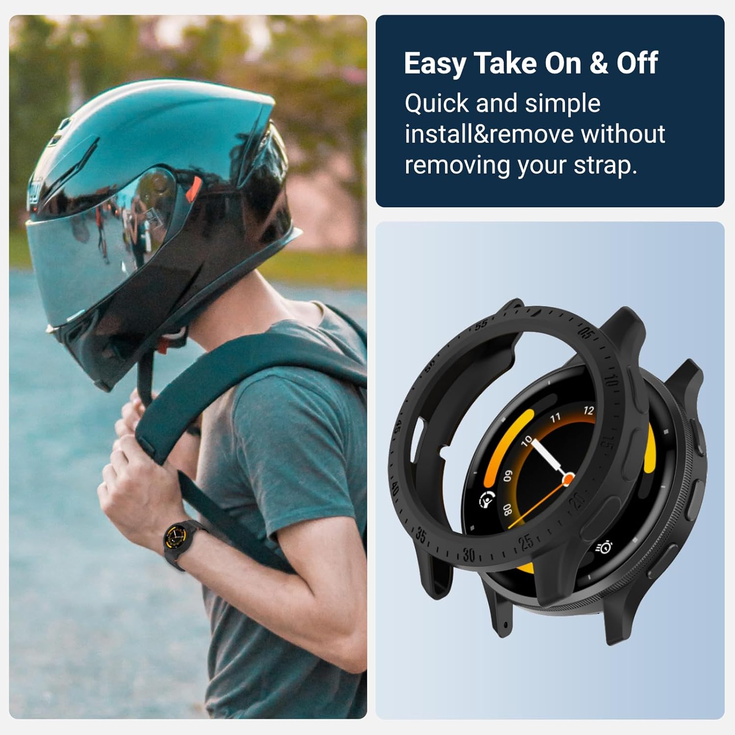 Chofit Intended for Garmin Venu 3 Case Flexible TPU Rugged Shock Proof Bumper Frame Protective Shell for Garmin Venu 3 Cover Smartwatch Accessories (Black&Orange) - Image 6