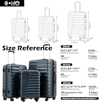 COOLIFE Expandable Suitcase PC ABS TSA Luggage Lock Spinner Carry on (wine red, 3 piece set)