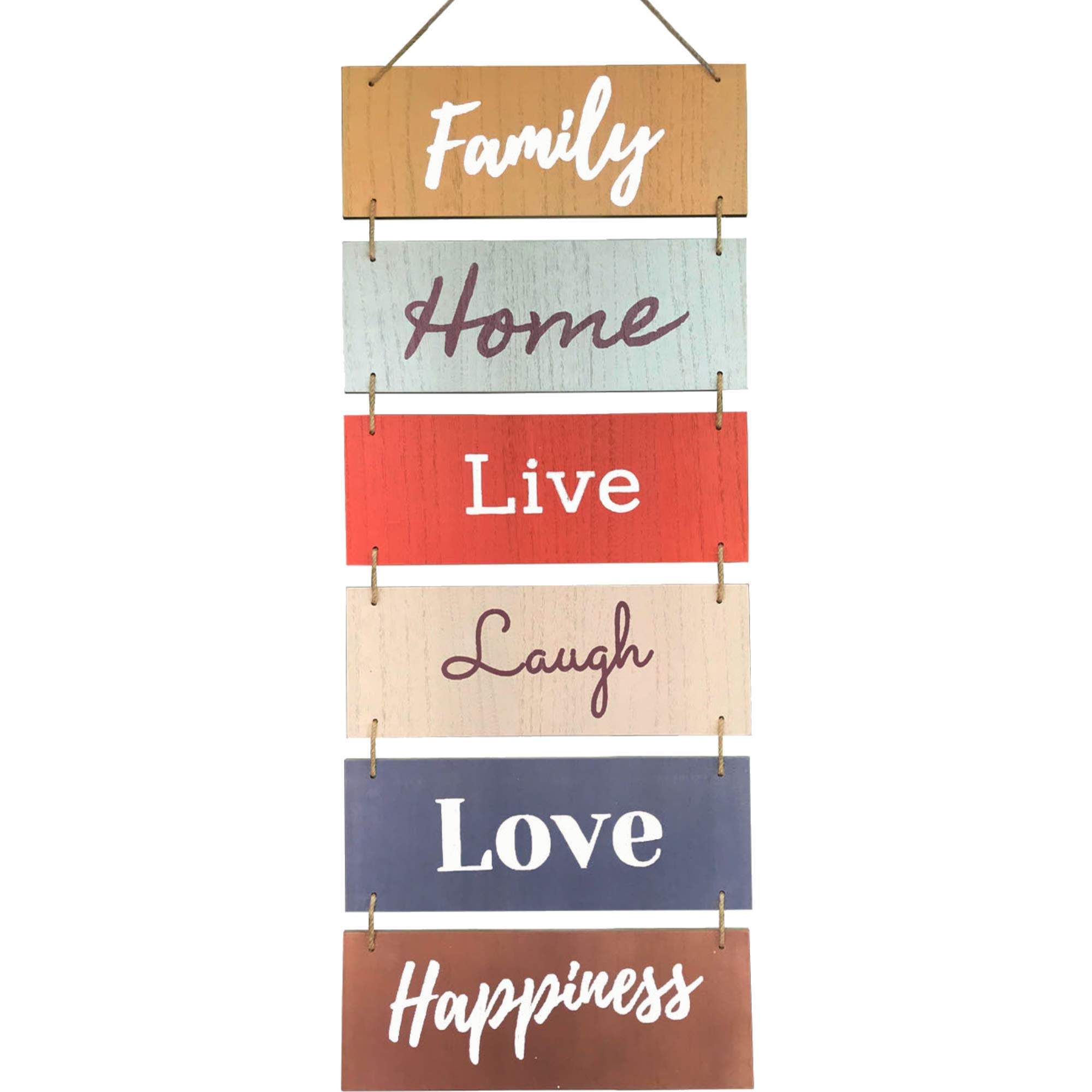 Hanging Wall Décor Sign - Welcome Vertical Wall Art Decorations, Rustic Home Accessories for Living Room, Bedroom, Family, Dining, and Kitchen, Outdoor Signs for House, Live, Laugh, Love Plaques