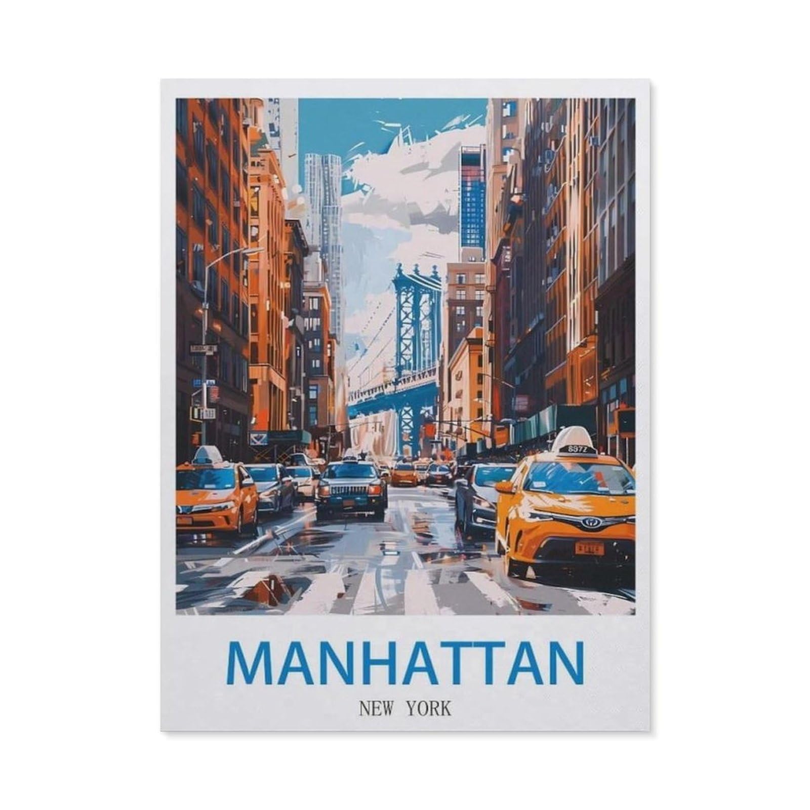Beayodkp （50 X 60 Cm/19.68 X 23.62 Inches） Manhattan New York，Diamond Painting Kits For Adults - 5D Diamond Painting Kit Full Drill, Diamond Art Kits For Home Wall Decor-Ci68
