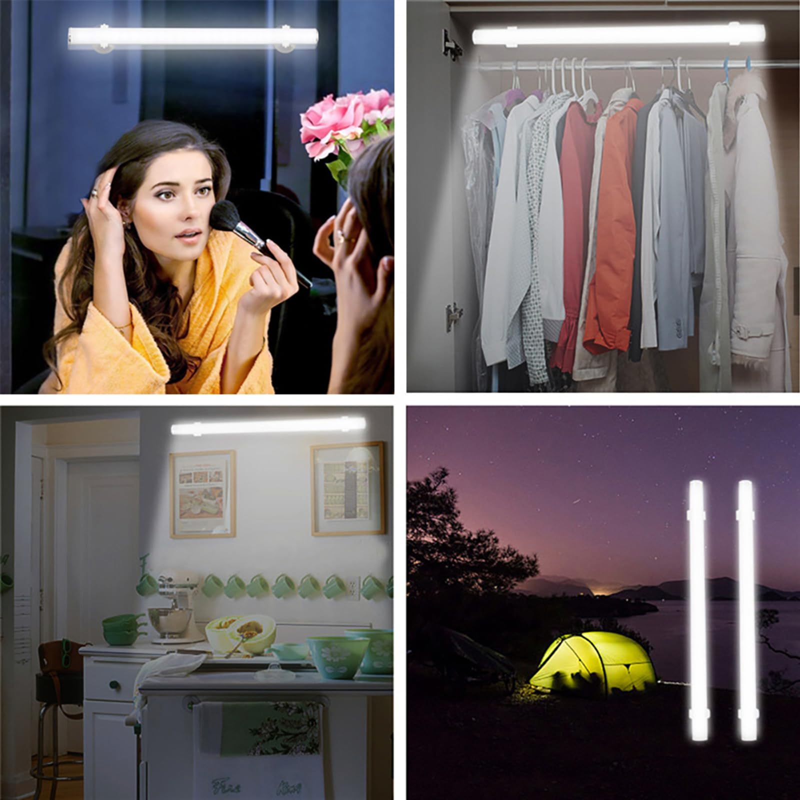 Lixada 2 Stück LED Schminklicht, Tragbare Schminkleuchte Dimmbar Schminklampe Spiegellampe Schminktisch Spiegelleuchte Spiegellicht Lampe Tageslicht