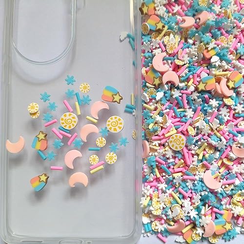 Miniatura 7 de Mo Sheng Accessory 1.41 oz Mini Fimo Polímero Estrellas Rebanadas Arte Diseño Encantos Suministros Rebanadas de Arcilla DIY Artesanía (Estrellas)