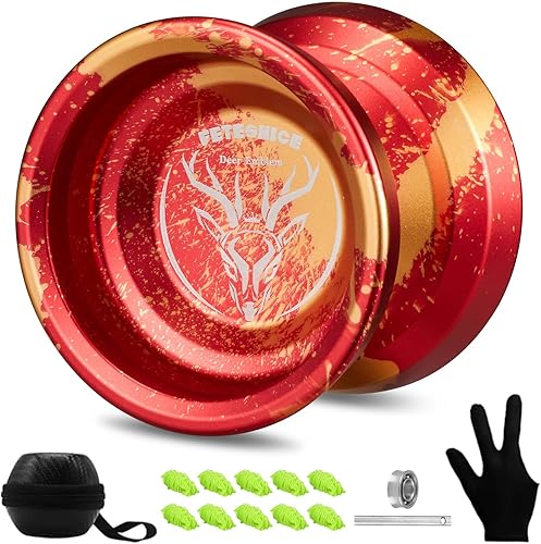 FETESNICE Yoyo Yoyo profesional sensible de metal para niños principiantes, rodamiento Yoyo de repuesto para jugador Yoyo avanzado + herramienta de