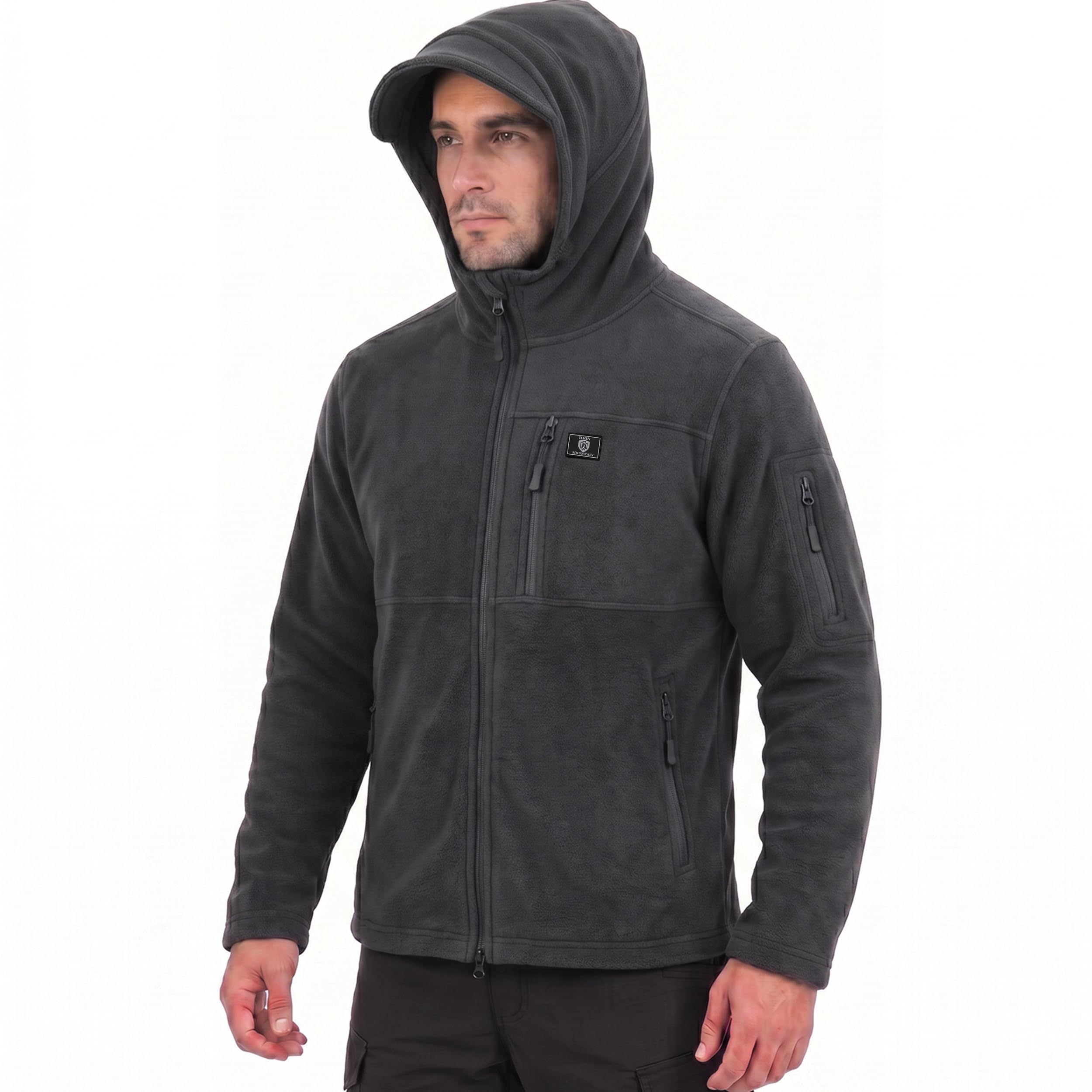 Iron Mountain Workwear Hooded Technical Fleece Full Zip JacketCharcoal MarlXl from B&Q