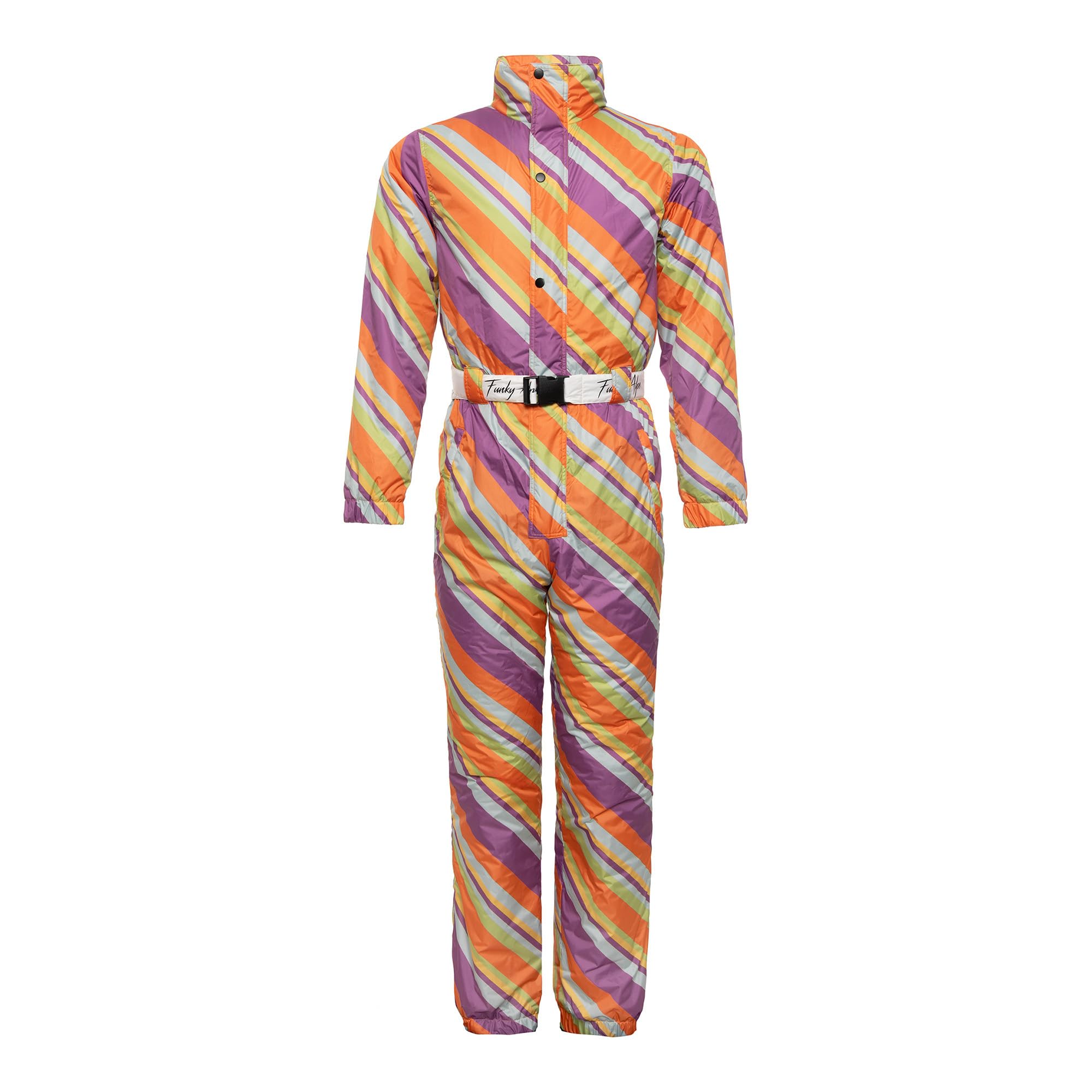 Retro Rainbow Skianzug - Unisex Retro-Regenbogen-Ski-Outfit - Wind- und wasserdicht - Perfekt für Après-Ski - Erhältlich in den Größen S bis XXL