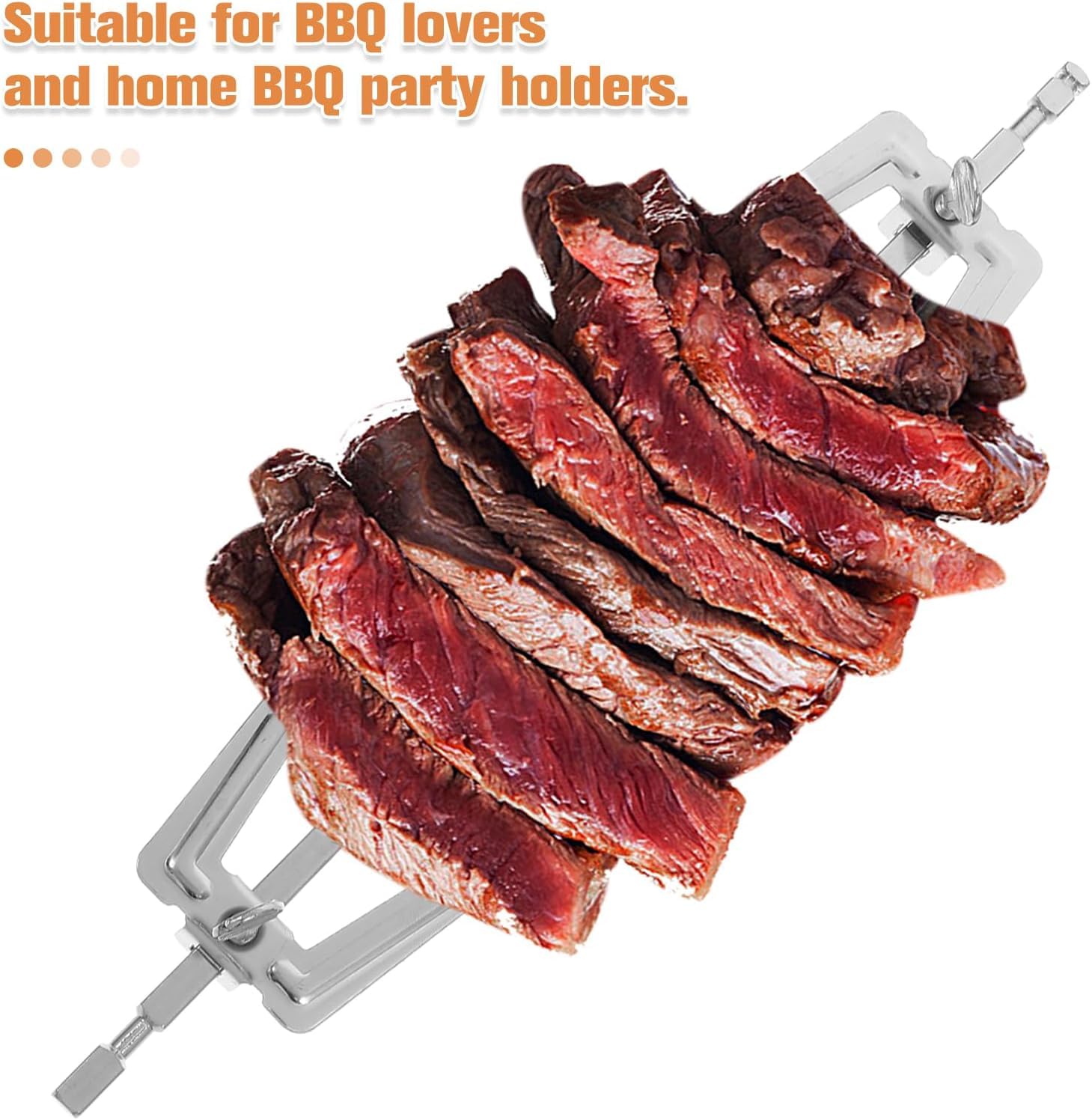 Tenedores giratorios para freidora de aire, parrilla de acero inoxidable de 27cm, tenedor para asar, pollo asado, tenedores de pescado para el hogar, Picnic, barbacoa, Camping