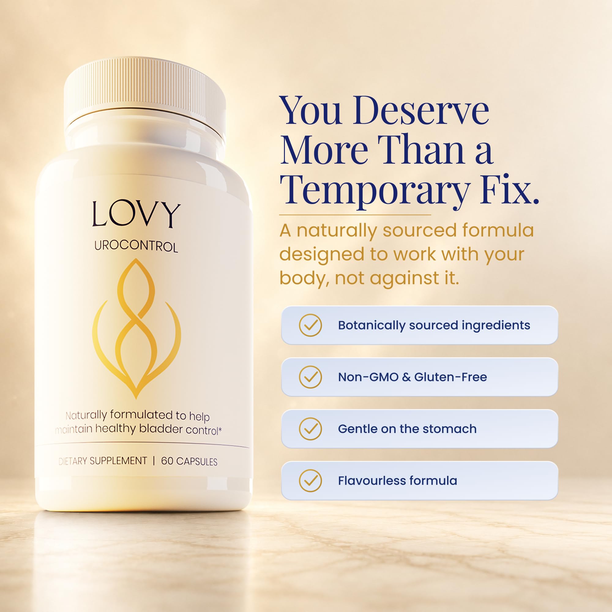 Lovy UROCONTROL® Original - Bladder Control Capsules [for Women] - Bladder Health Support Pills - Plants Supplement for Naturally Improving Bladder Leaks, Urgency & Nighttime Bathroom Trips (60 Pcs) — Amazon image 5