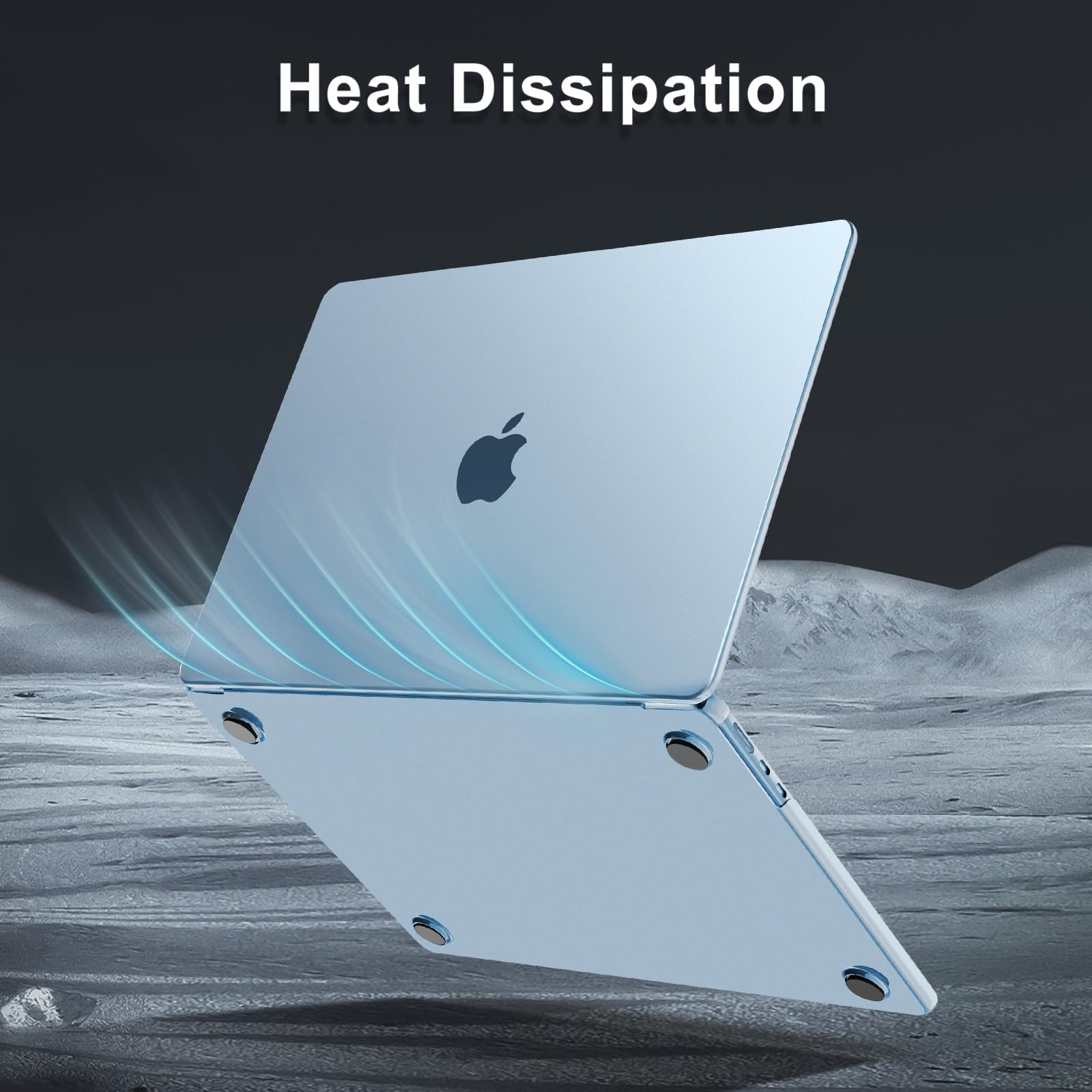 MOSISO Funda Compatible con MacBook Air 13 Pulgadas, 2026-2022 M4 M3 M2, Funda Ultrafina&Tapa Teclado&Película Pantalla para A3240 A3113 A2681, Azul Cielo Claro