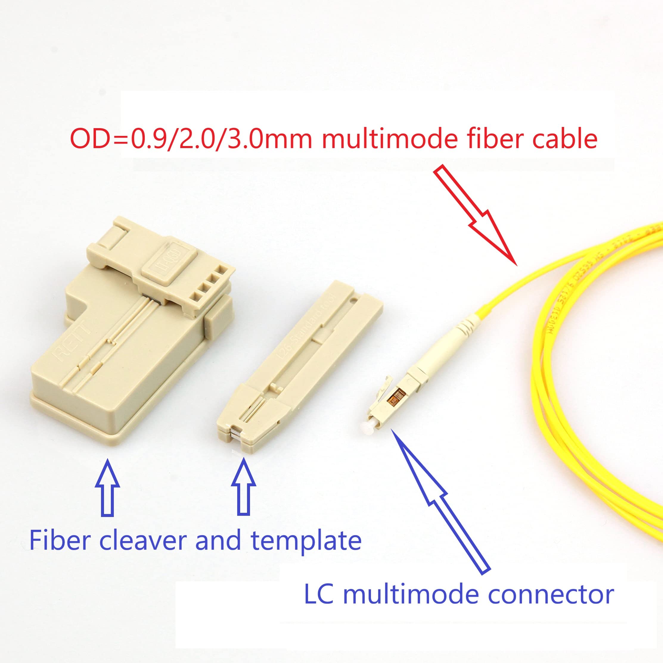 Lot de 10 connecteurs rapides à fibre optique LC MM multimode pour câble de fibre optique multimode 0,9/2,0/3,0 mm