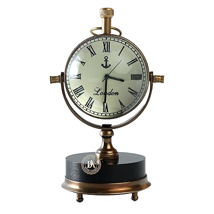 Antique Desk Clock Analog Silent Small Bedside Vintage for Table Office Living Room Shelf Decor