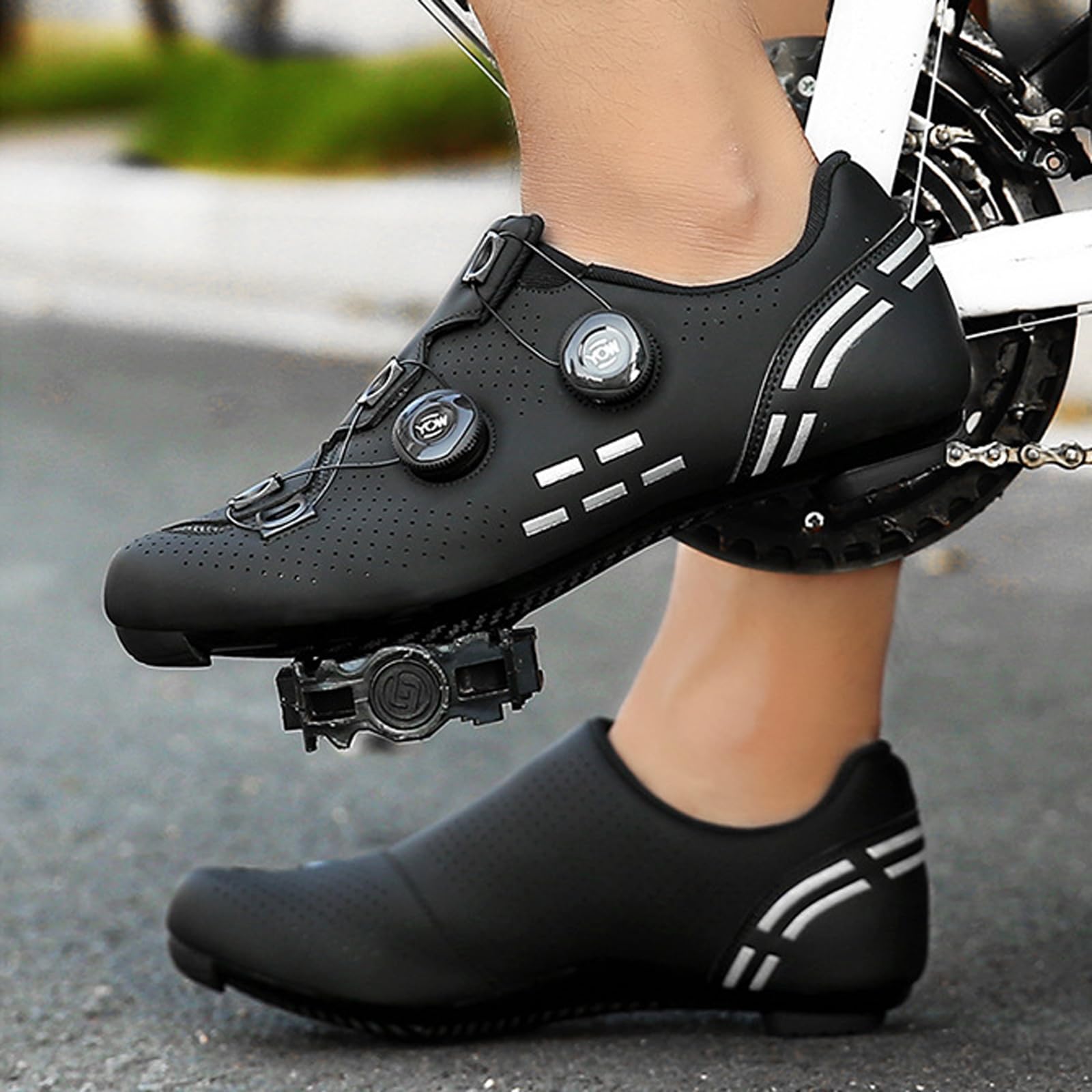 Buty rowerowe, męskie buty kolarskie, buty kolarskie szosowe, męskie buty kolarskie, antypoślizgowe buty rowerowe, odblaskowe paski, oddychające, uniseks