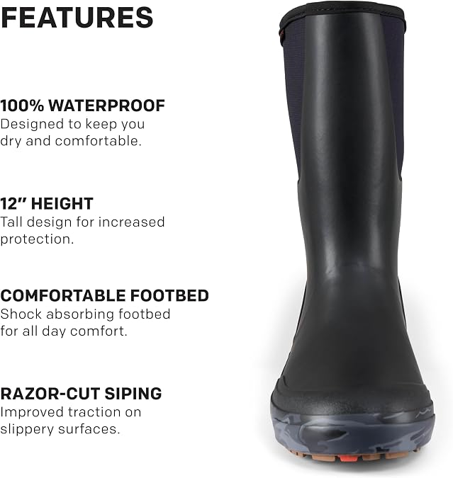 Grundens Men's 12 Inch Deck Boot - Slip Resistant