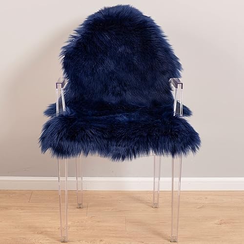 Miniatura 6 de Carvapet 2 piezas de felpa suave y esponjosa de piel sintética para sofá, alfombra de piel de oveja para dormitorio, sala de estar, 2 x 3 pies, rosa