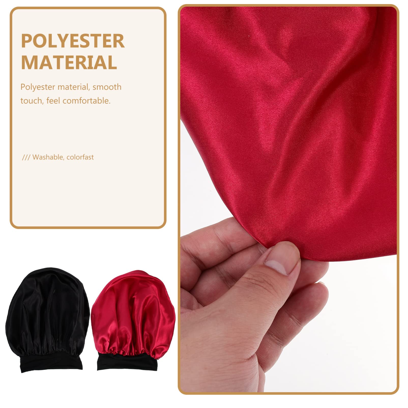 minkissy 4 piezas de sombrero elástico de seda de borde ancho, bandanas de satén para mujer, cubierta de cabeza, gorra de salón, sombrero de estilo simple, capó decorativo para el cabello para mujeres