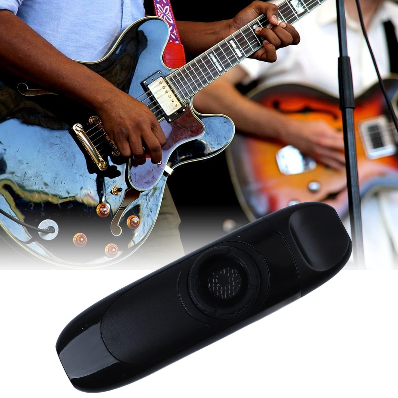 Kazoo Eléctrico, Juego de Kazoo Portátil Pequeño de Resina de Aleación de Aluminio Profesional de 11 Cm con Pastilla para Rendimiento (Negro)
