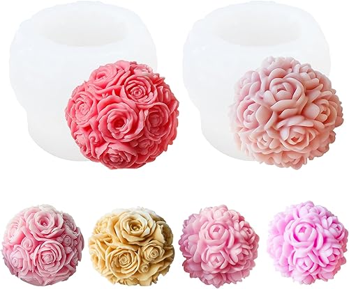 Moldes de silicona, molde de vela en forma de bola de lana, cuerda de lana gruesa tridimensional, para aromaterapia, vela, resina de yeso,