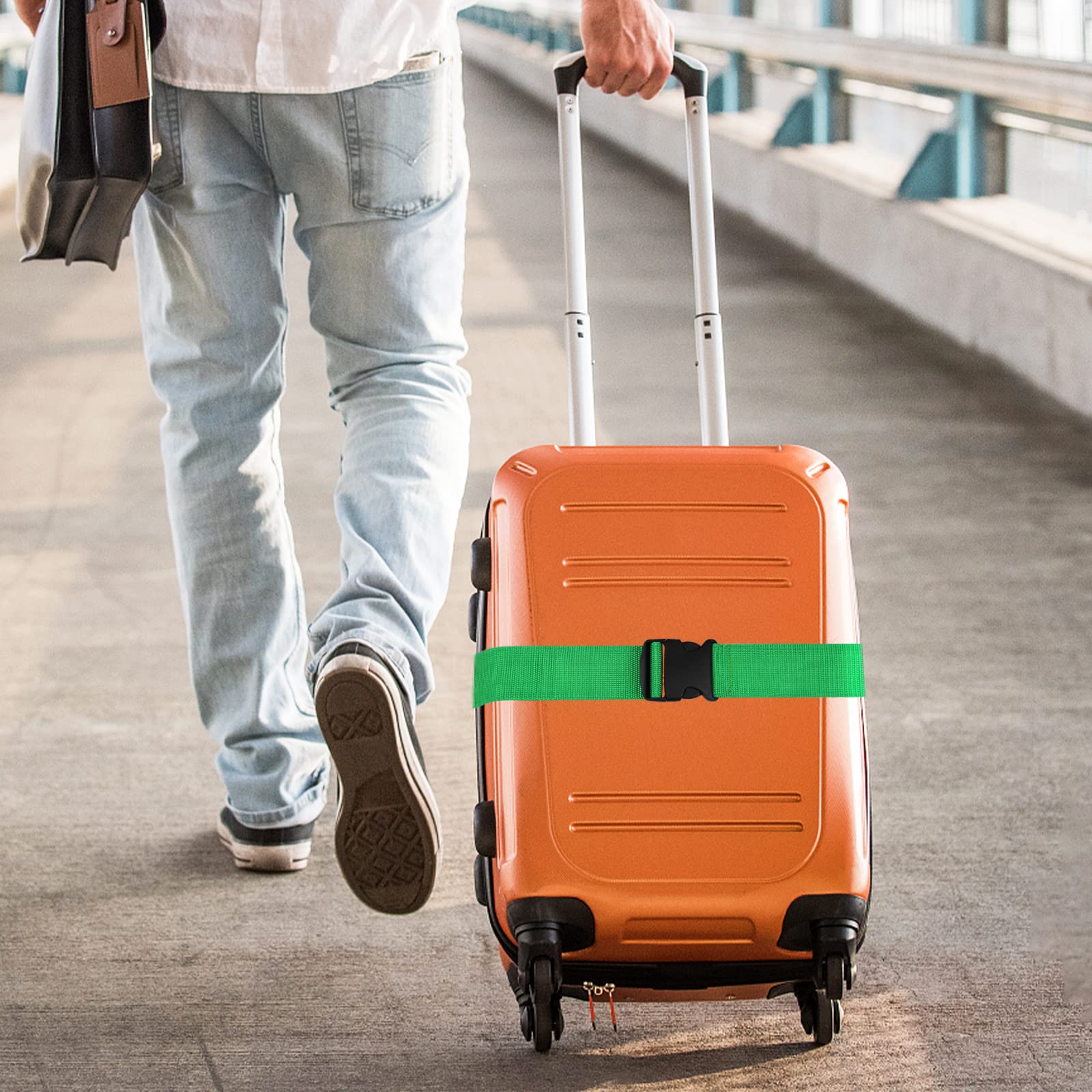Set di cinghie per valigie, accessori da viaggio, cintura per bagagli ispessita con fibbia a sgancio rapido, cinghie nere regolabili per bagagli da viaggio per valigie