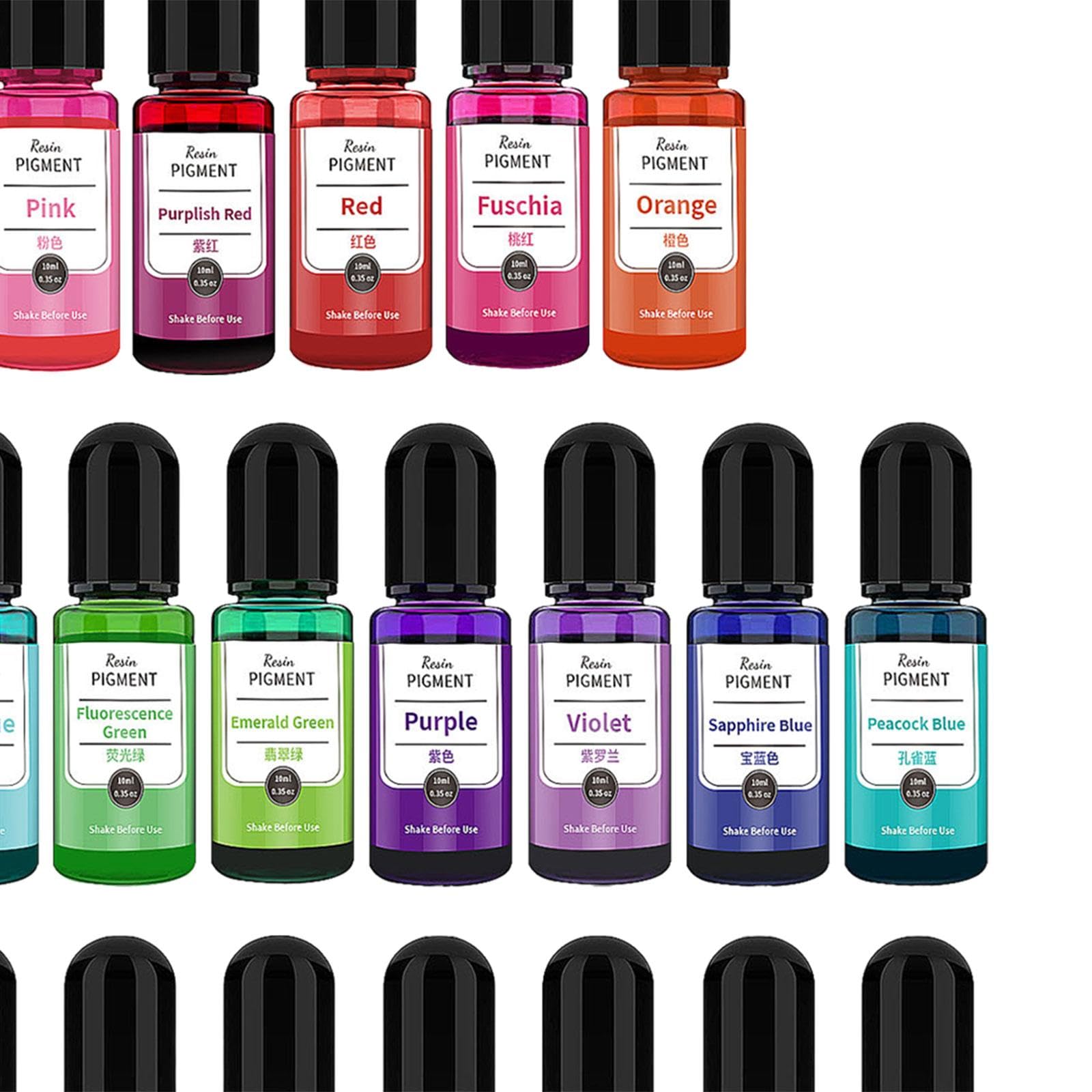 Pigmento Líquido para Resina Epoxi de Colores Vibrantes, 10 Ml, para Resina Translúcida, Tinte para Pintura, Dibujo, Manualidades, 24 Piezas, Individual