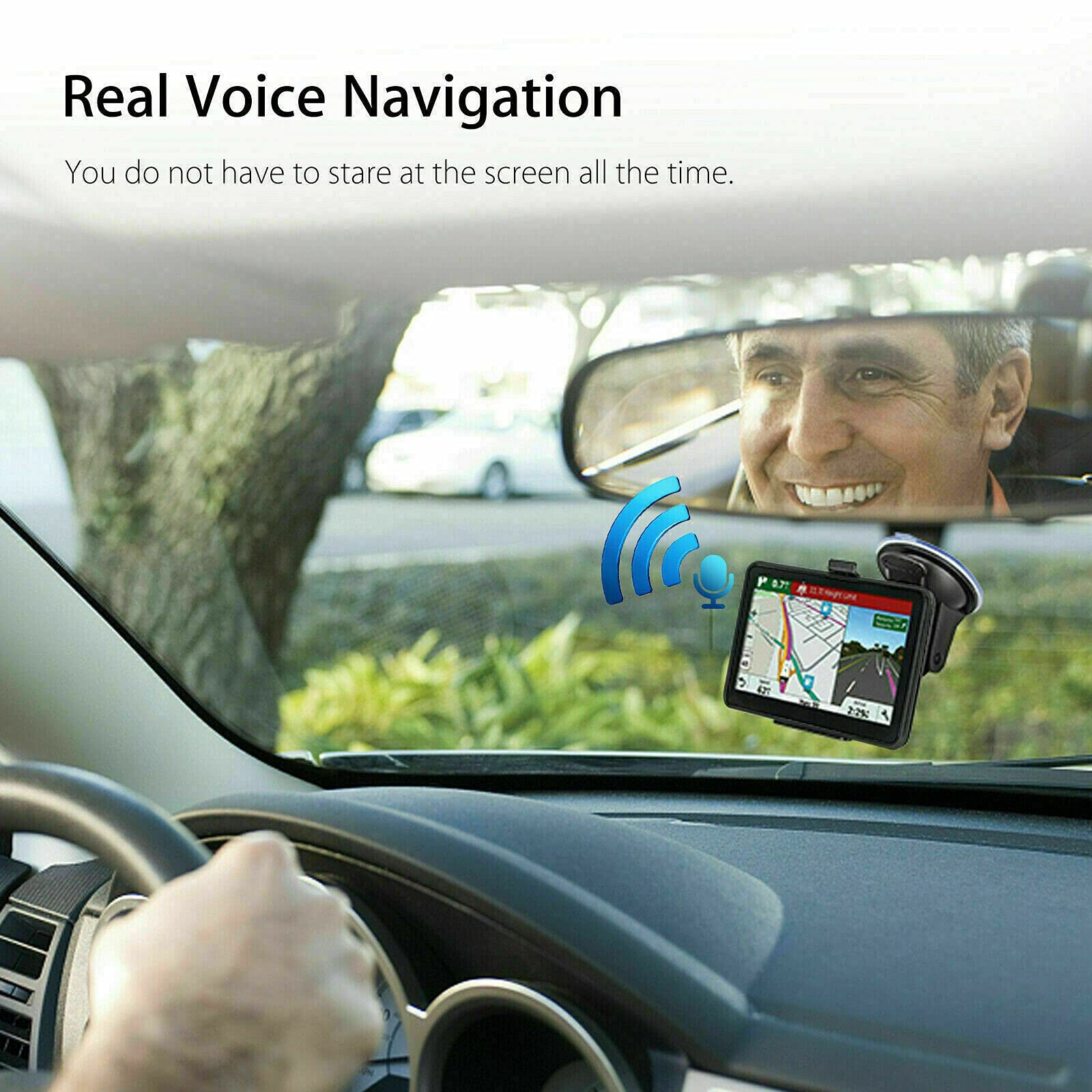 Baceyong 7 Zoll tragbarer Auto-GPS-Navigator, geeignet für LKW, Autos, kapazitive Touchscreens, HD-Karten, FM, 3D-Autokonsolen
