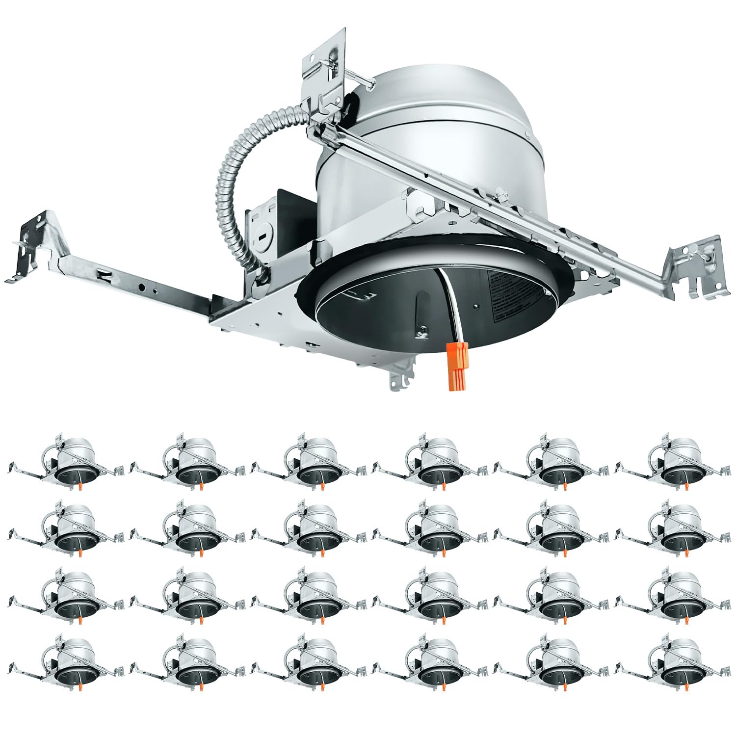 MW Lighting 24 Pack 6 inch Recessed Lighting Housing Can Light New Construction, Air Tight Ceiling Can with TP24 Connector 120-277V, IC Rated, UL, ETL Listed