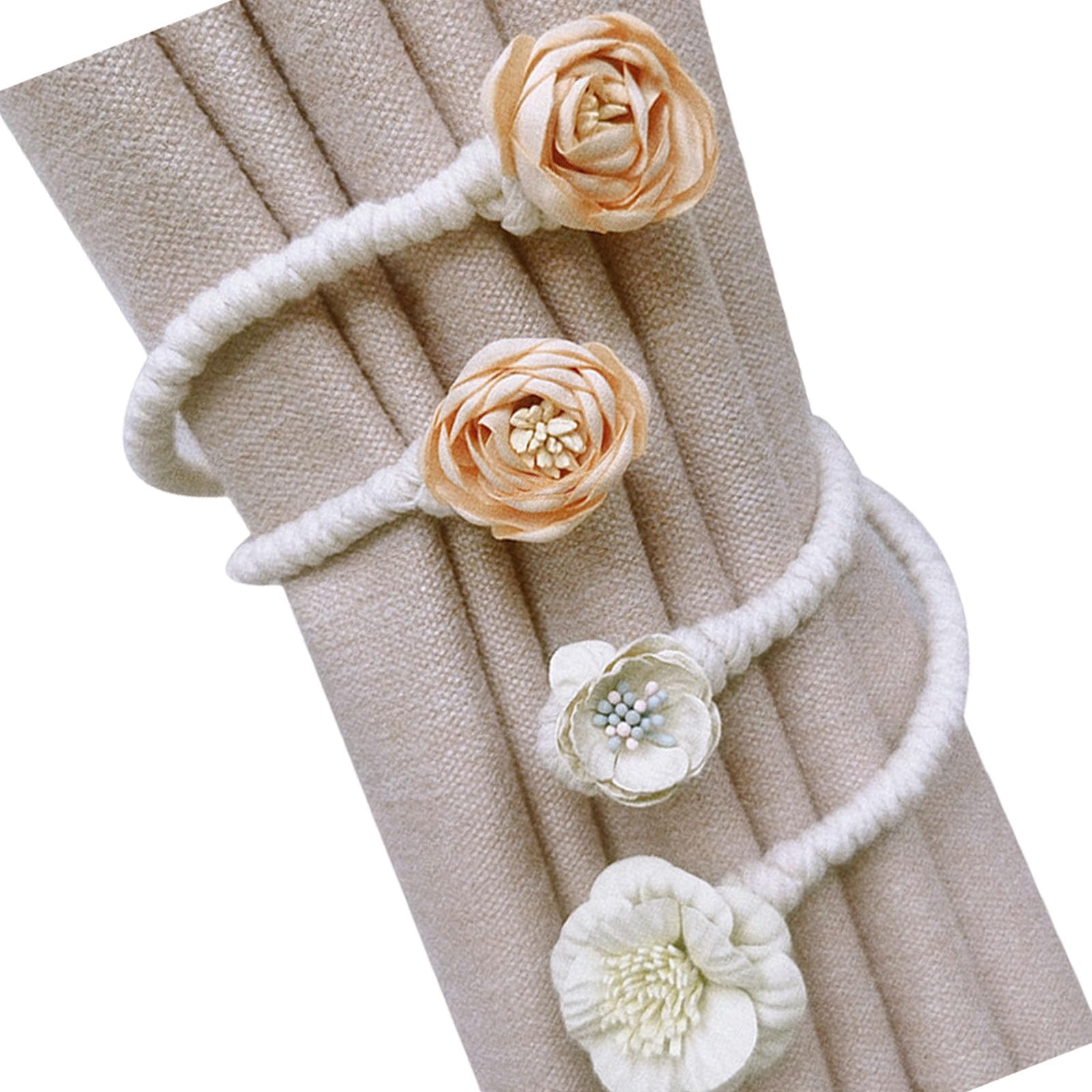 2 Pack Blossom Twist Window Drapery Holdback Clips Elegant Florals Curtain Tiebacks for Bedroom Kids Room Nusery Decors Rose Curtain Holdbacks