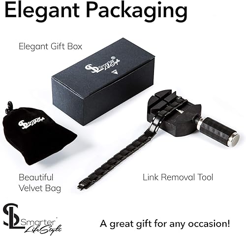 Miniatura 4 de Elegante pulsera de terapia magnética de titanio para el alivio del dolor causado por la artritis y el túnel carpiano titanio RV-AWOV-NVNZ