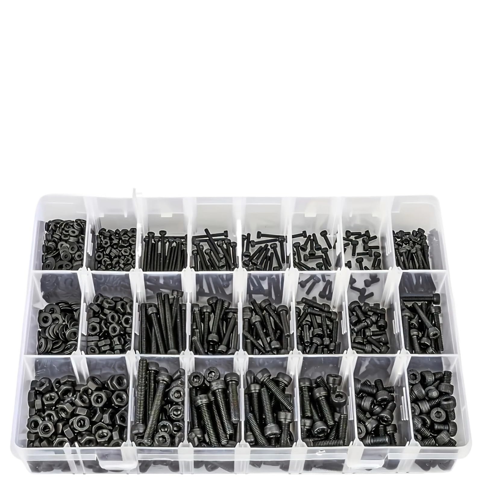 Vis Boulons Et Écrous Kit Assortiment de boulons et écrous métriques M2 M3 M4, 1260 pièces, 21 tailles 4MM à 30MM, Kit en acier allié 12.9