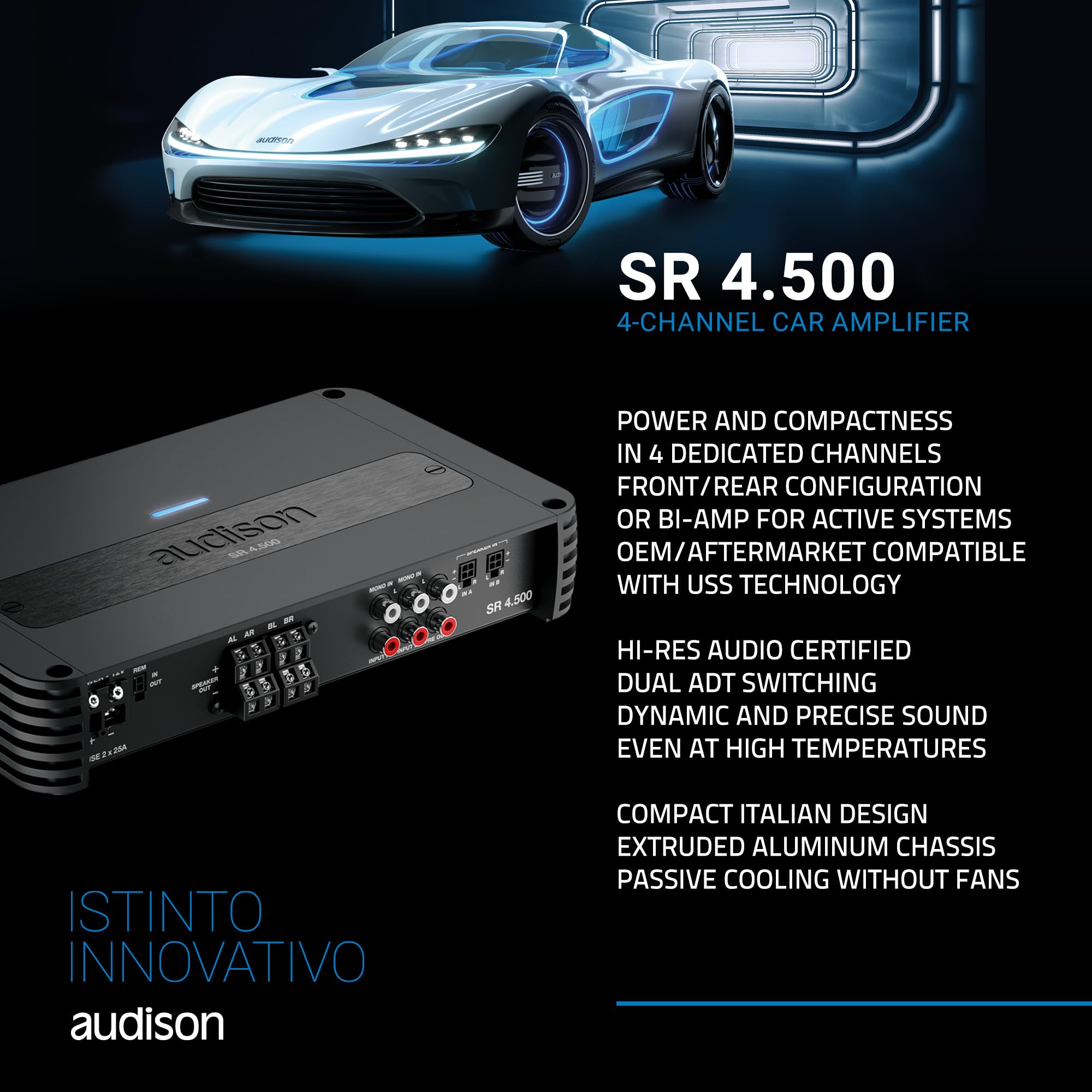 Amazon.com: Audison SR 4.500.2 D-Class 4-Channel Amplifier